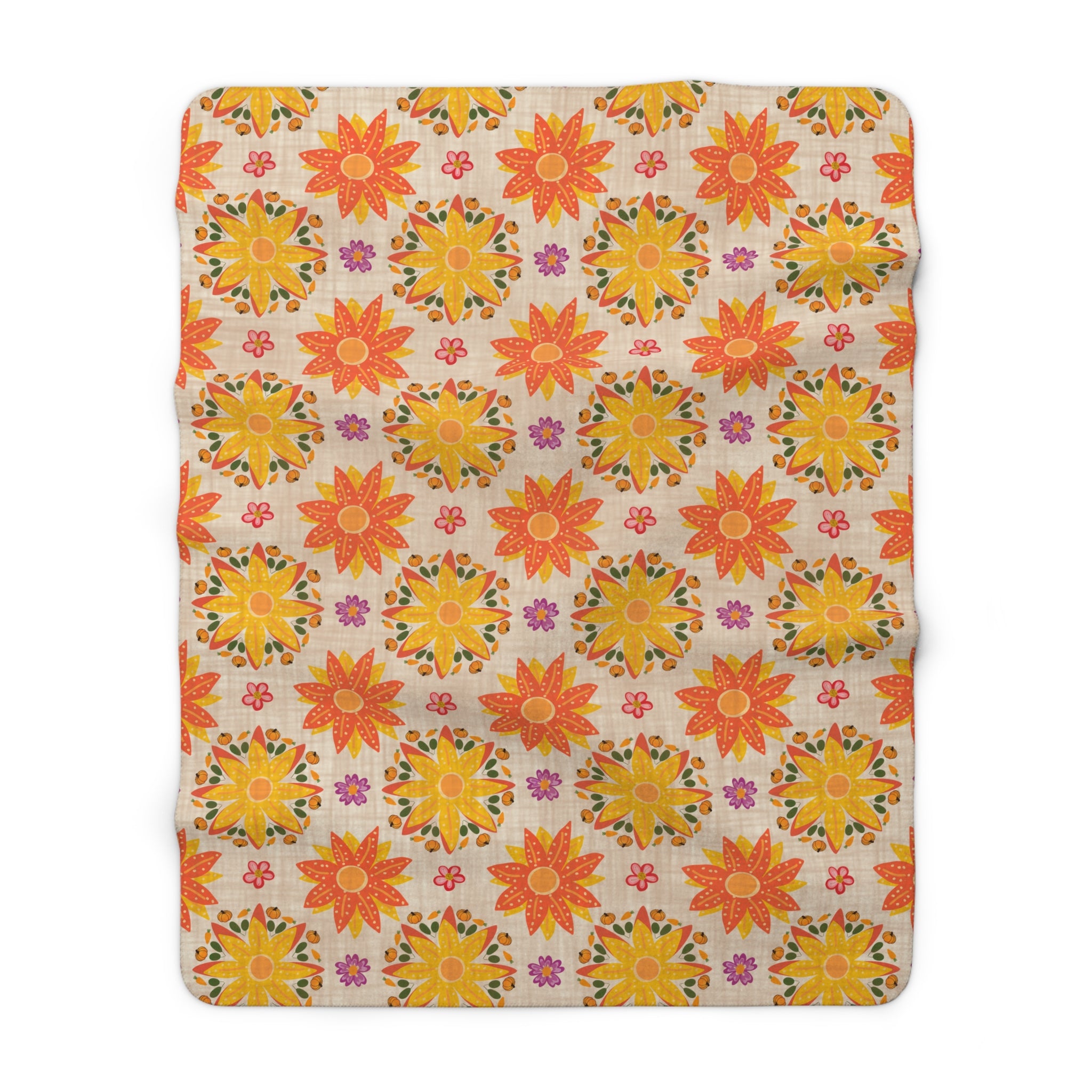 Colorful Floral Sherpa Fleece Blanket, Cozy Throw for Home Decor, Perfect Gift, Boho Style, Seasonal Comfort, Living Room Accessory