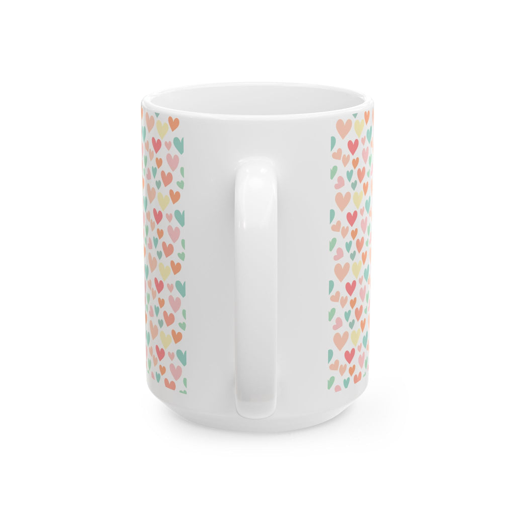 Heart Pattern Ceramic Mug | Cute Coffee Cup | Gift for Her | Colorful Heart Mug | Love-themed Drinkware | Valentine's Day Gift