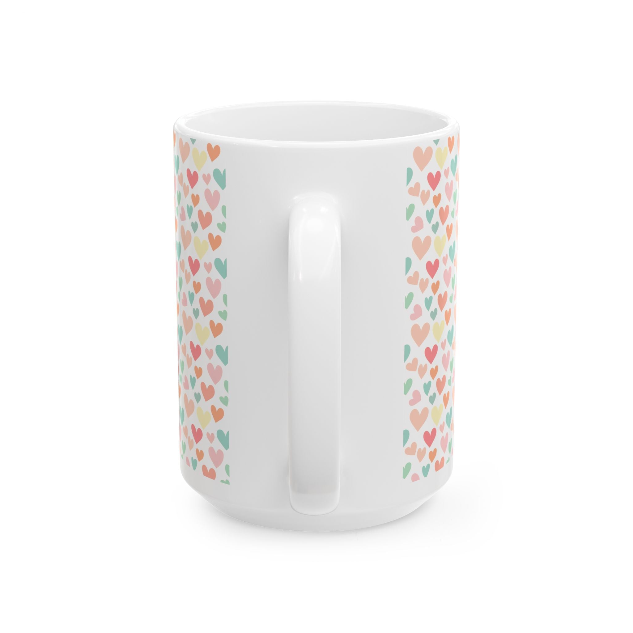 Heart Pattern Ceramic Mug | Cute Coffee Cup | Gift for Her | Colorful Heart Mug | Love-themed Drinkware | Valentine's Day Gift