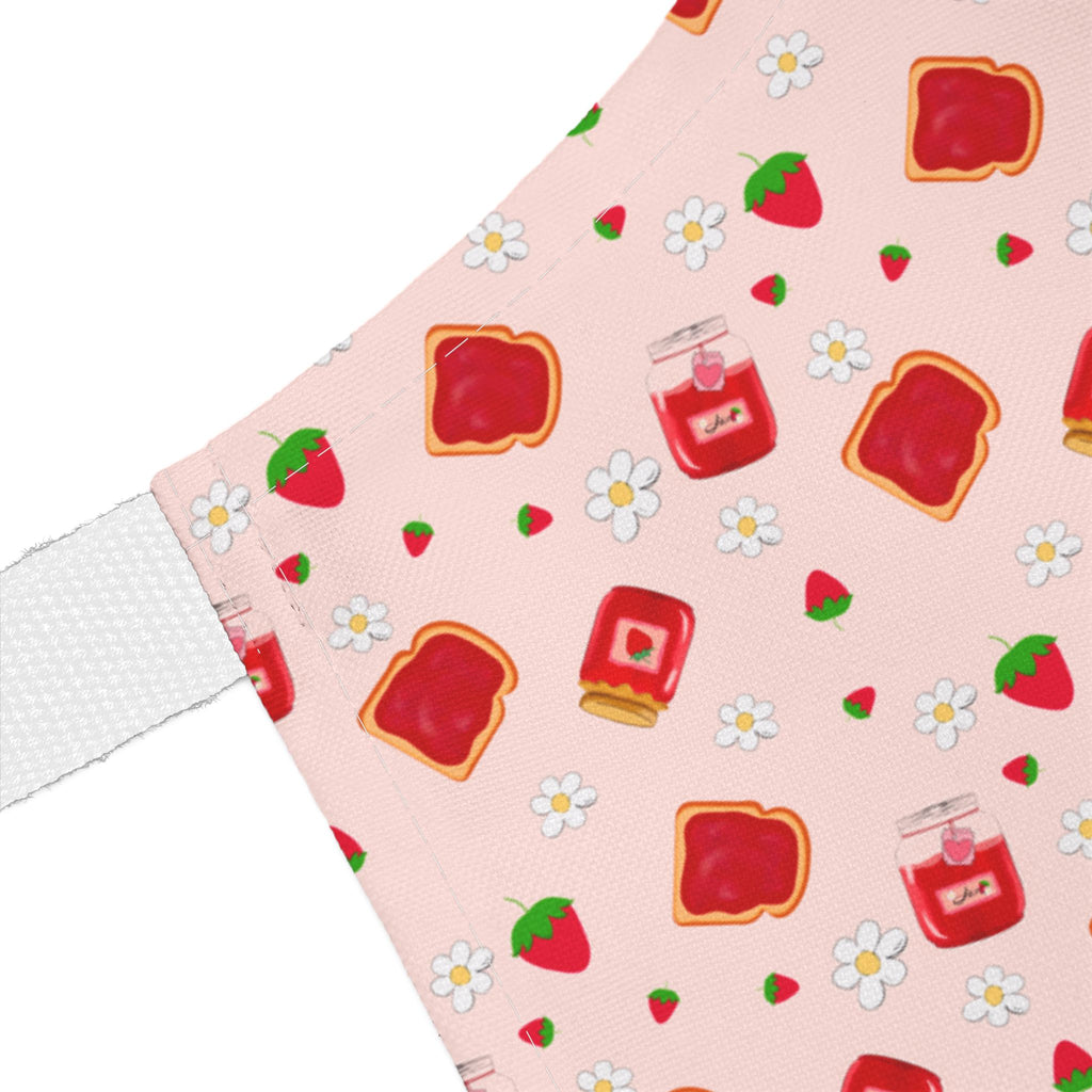 Charming Strawberry Jam Apron with 5-Color Straps, Cooking Gift, Kitchen Decor, Mother's Day Present, Baking Lover's Essential