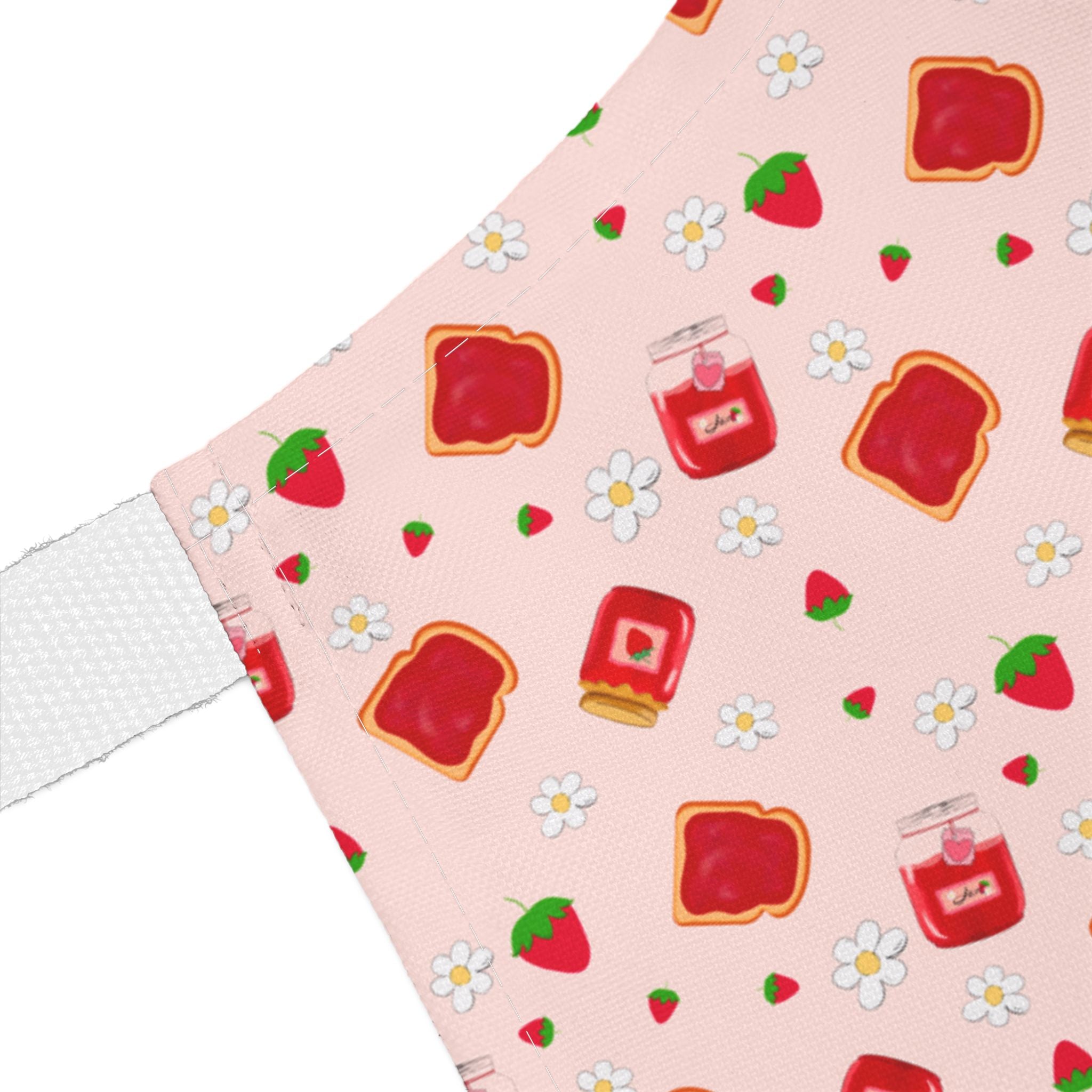 Charming Strawberry Jam Apron with 5-Color Straps, Cooking Gift, Kitchen Decor, Mother's Day Present, Baking Lover's Essential