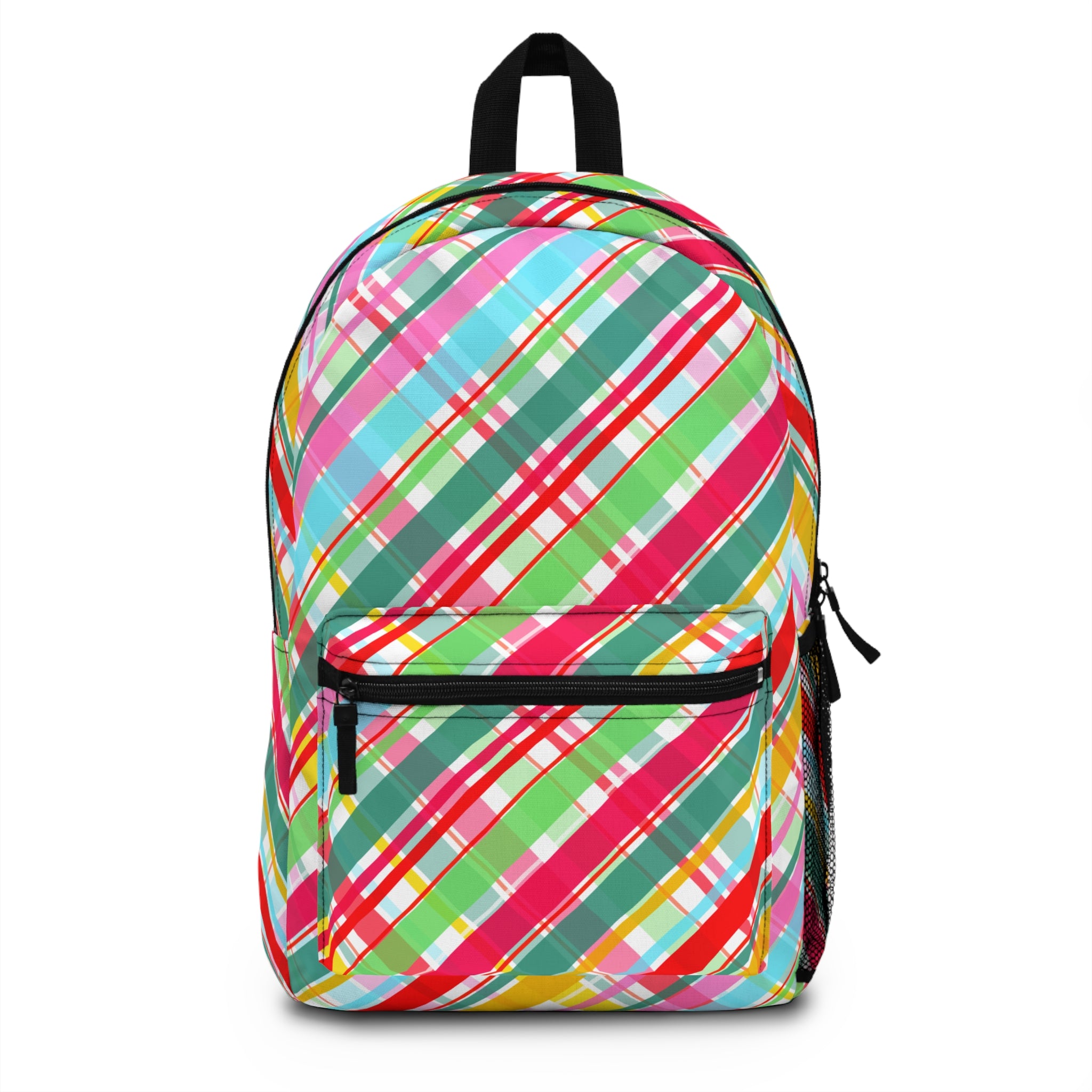 Vibrant Plaid Backpack for Students, Colorful School Bag, Trendy Travel Backpack, Perfect for Everyday Use, Gift for Kids & Teens