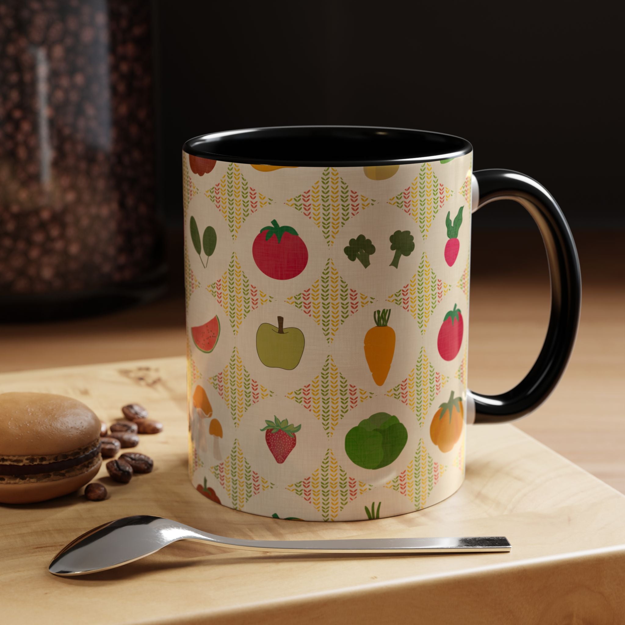 Colorful Vegetable Accent Coffee Mug - Perfect for Garden Lovers and Tea Enthusiasts, Gift for Home, Kitchen Decor, Eco-Friendly