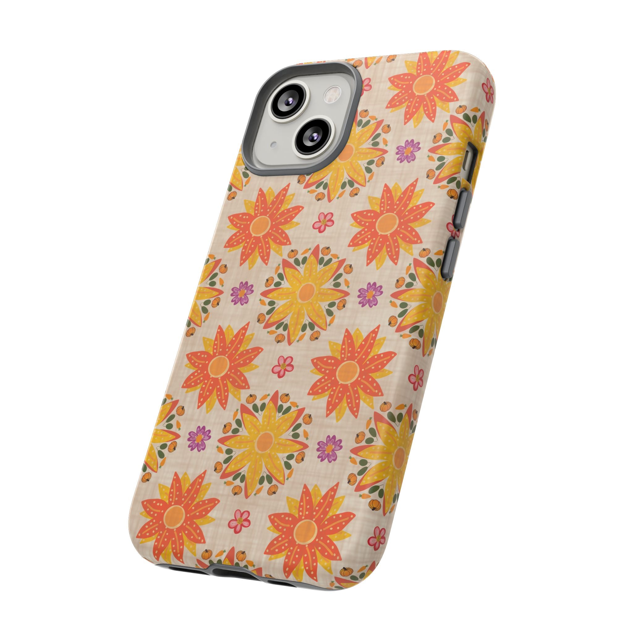 Colorful Floral Phone Case, Tough Cases, Boho Chic, Floral Design, Cute Phone Cover, Gift for Her, Summer Accessory