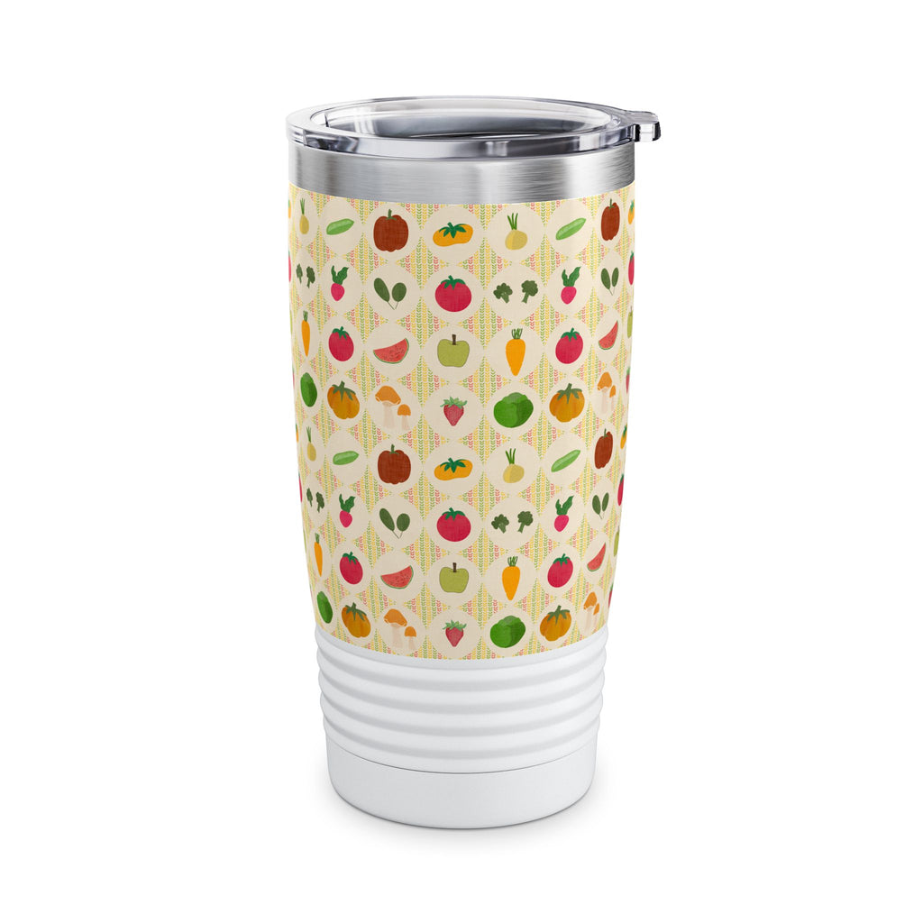 Colorful Fruit Pattern Tumbler, Eco-Friendly 20oz Travel Cup, Perfect Gift for Fruit Lovers, Cute Coffee Mug, Outdoor Adventure Drinkware
