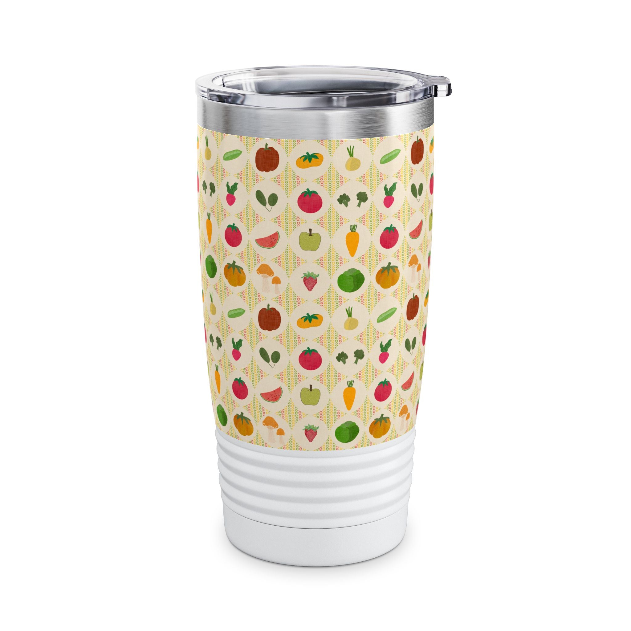 Colorful Fruit Pattern Tumbler, Eco-Friendly 20oz Travel Cup, Perfect Gift for Fruit Lovers, Cute Coffee Mug, Outdoor Adventure Drinkware