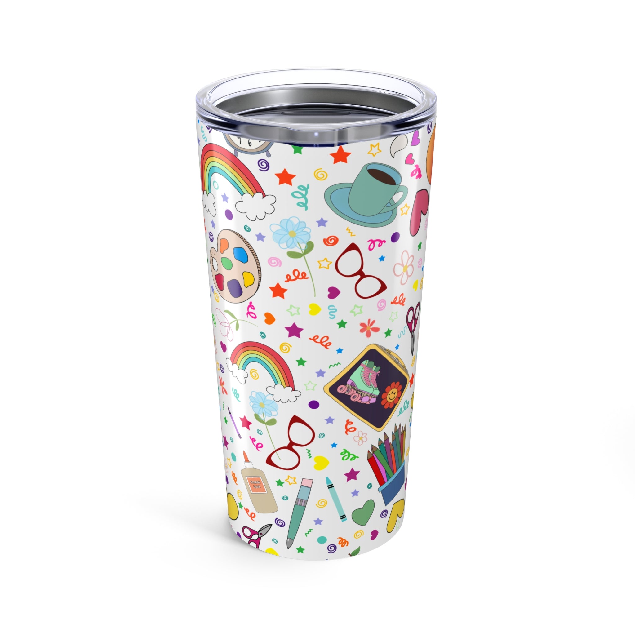 Colorful Teacher Tumbler, Cute Art Supplies Insulated Drinkware, Teacher Gift, Classroom Accessories, Back to School, Creative Vibes