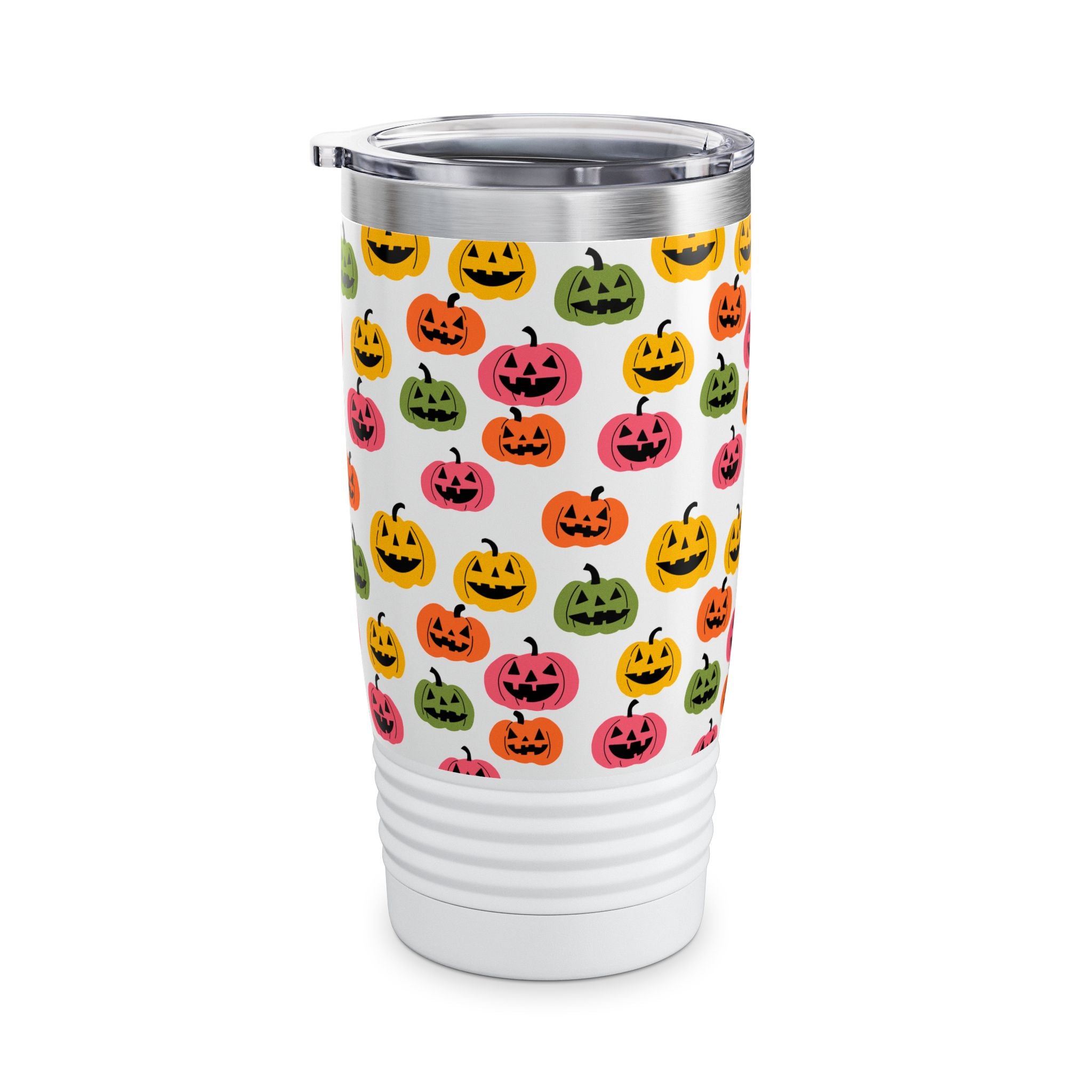 Halloween Pumpkin Tumbler | 20oz Ringneck Travel Mug, Holiday Drinkware, Fall Decor, Pumpkin Lovers Gift, Seasonal Essentials