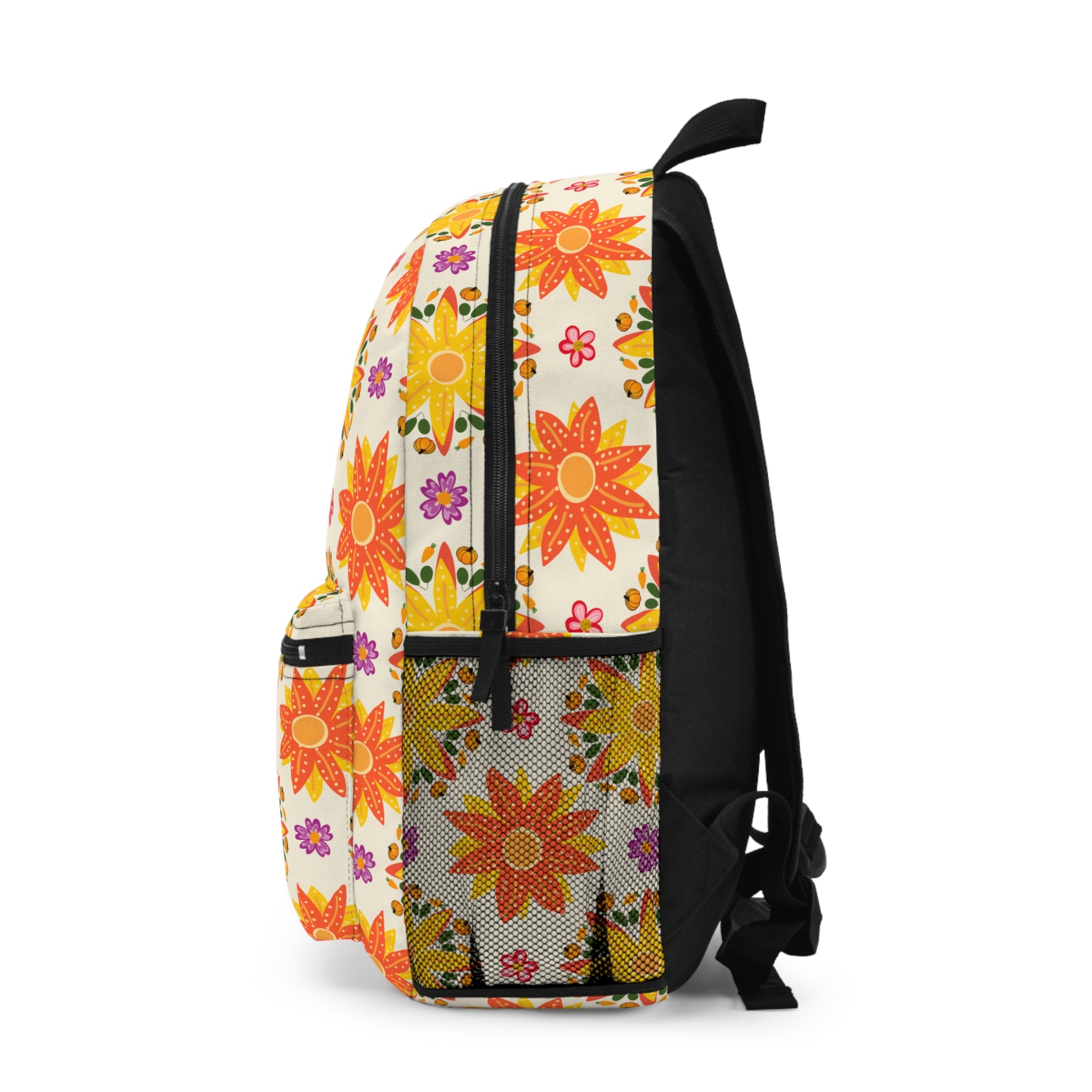 Floral Print Backpack, Trendy School Bag, Cute Travel Rucksack, Stylish Daypack, Gift for Students, Colorful Tote