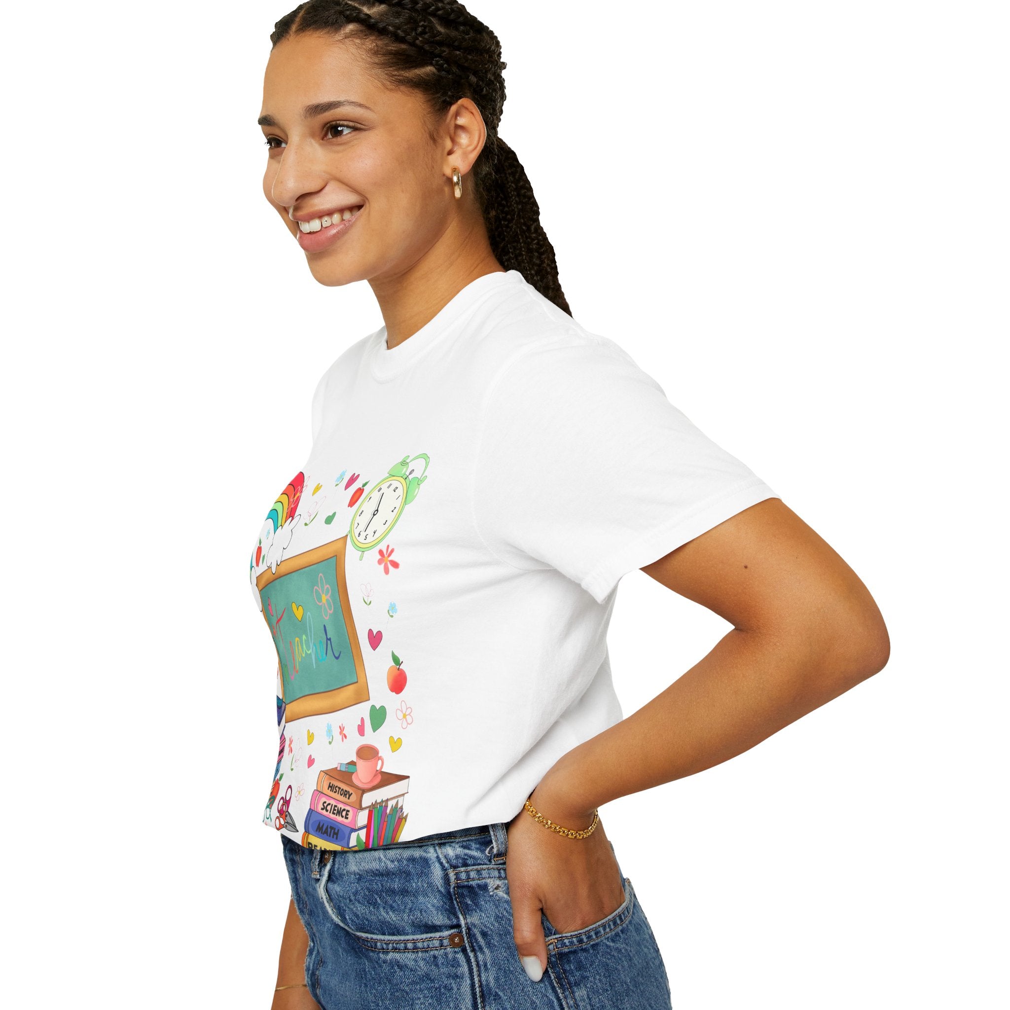 Teacher Appreciation T-Shirt, Classroom Gift, Teacher's Day Apparel, Cute Teacher Shirt, Educational Graphic Tee, Rainbow Design