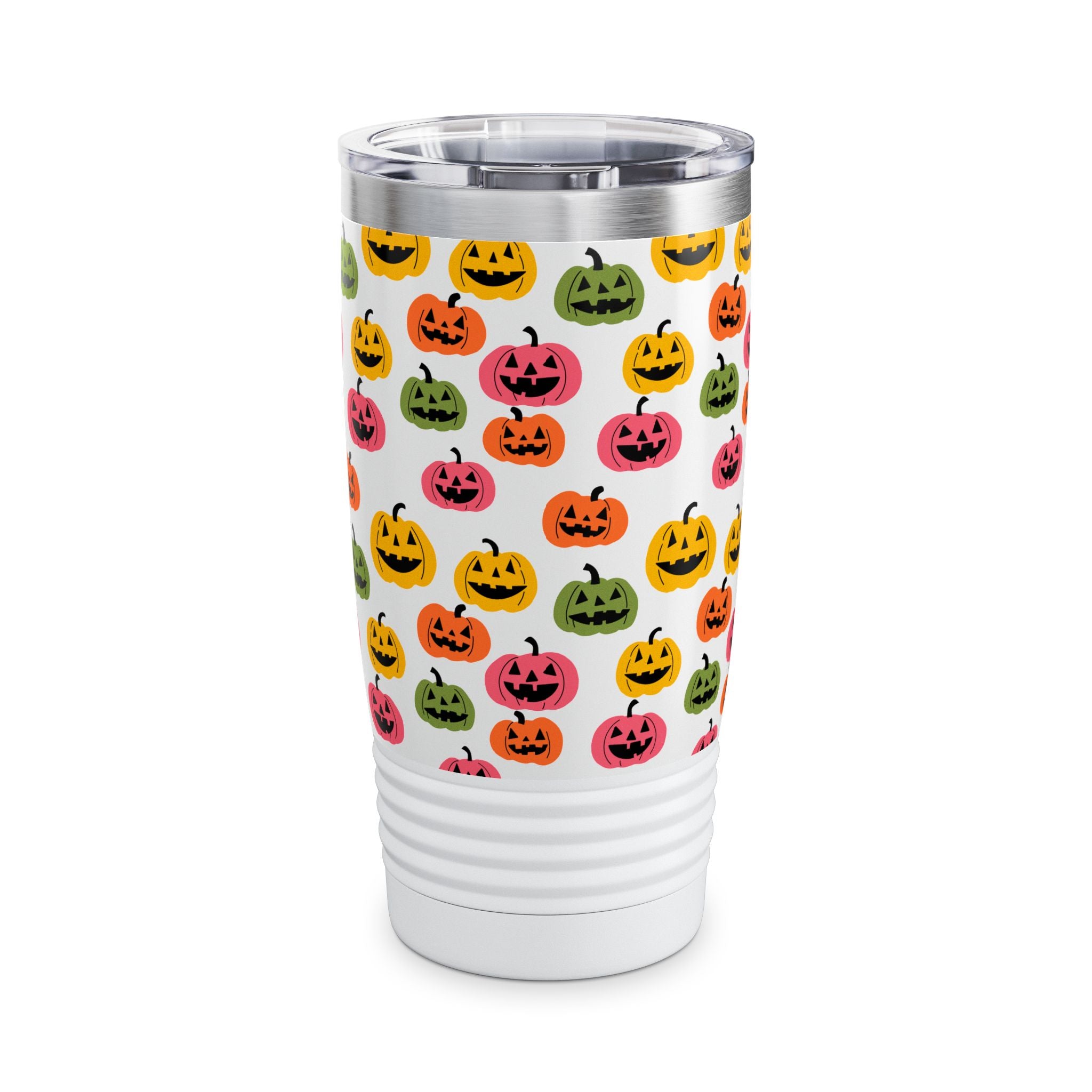 Halloween Pumpkin Tumbler | 20oz Ringneck Travel Mug, Holiday Drinkware, Fall Decor, Pumpkin Lovers Gift, Seasonal Essentials