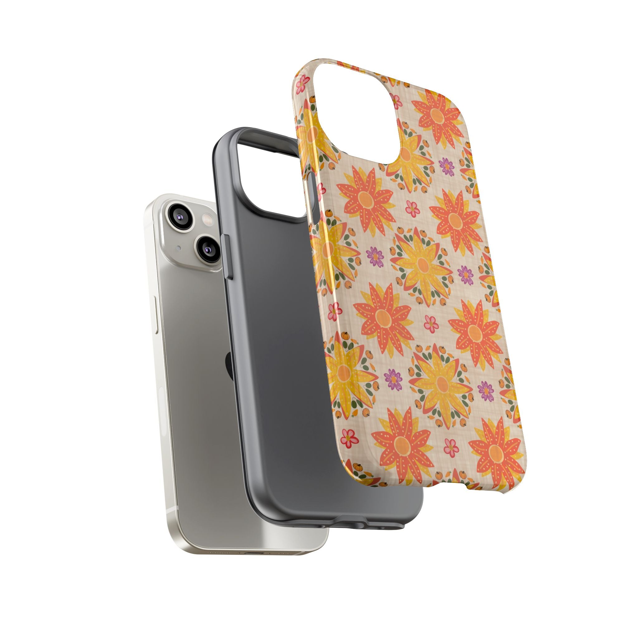 Colorful Floral Phone Case, Tough Cases, Boho Chic, Floral Design, Cute Phone Cover, Gift for Her, Summer Accessory