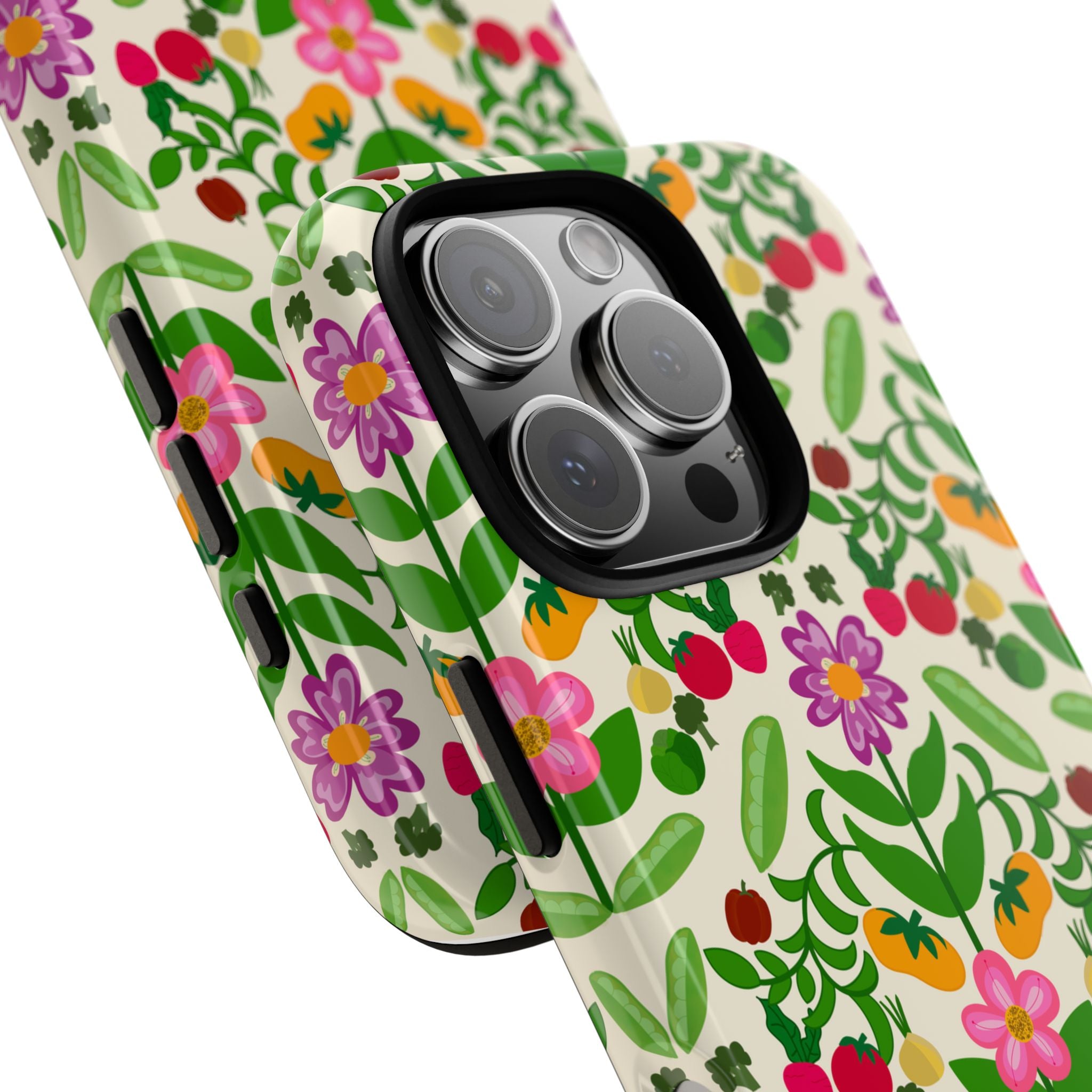 Floral iPhone Case, Cute Phone Cover, Tough Phone Case for Women, Colorful Protective Case, Trendy Floral Design