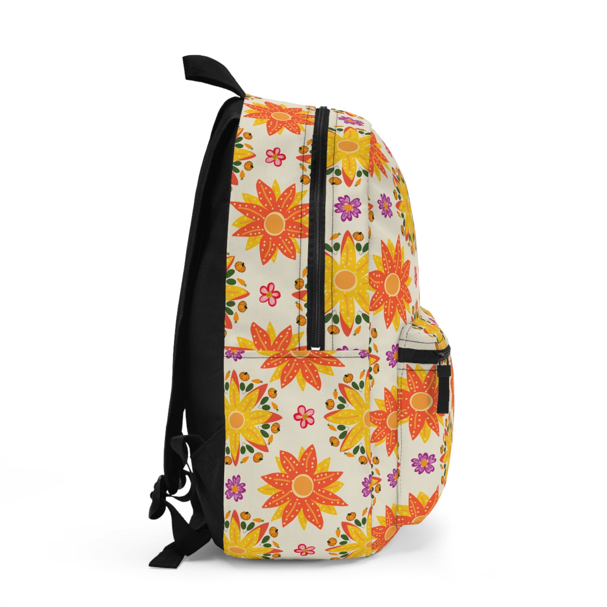 Floral Print Backpack, Trendy School Bag, Cute Travel Rucksack, Stylish Daypack, Gift for Students, Colorful Tote