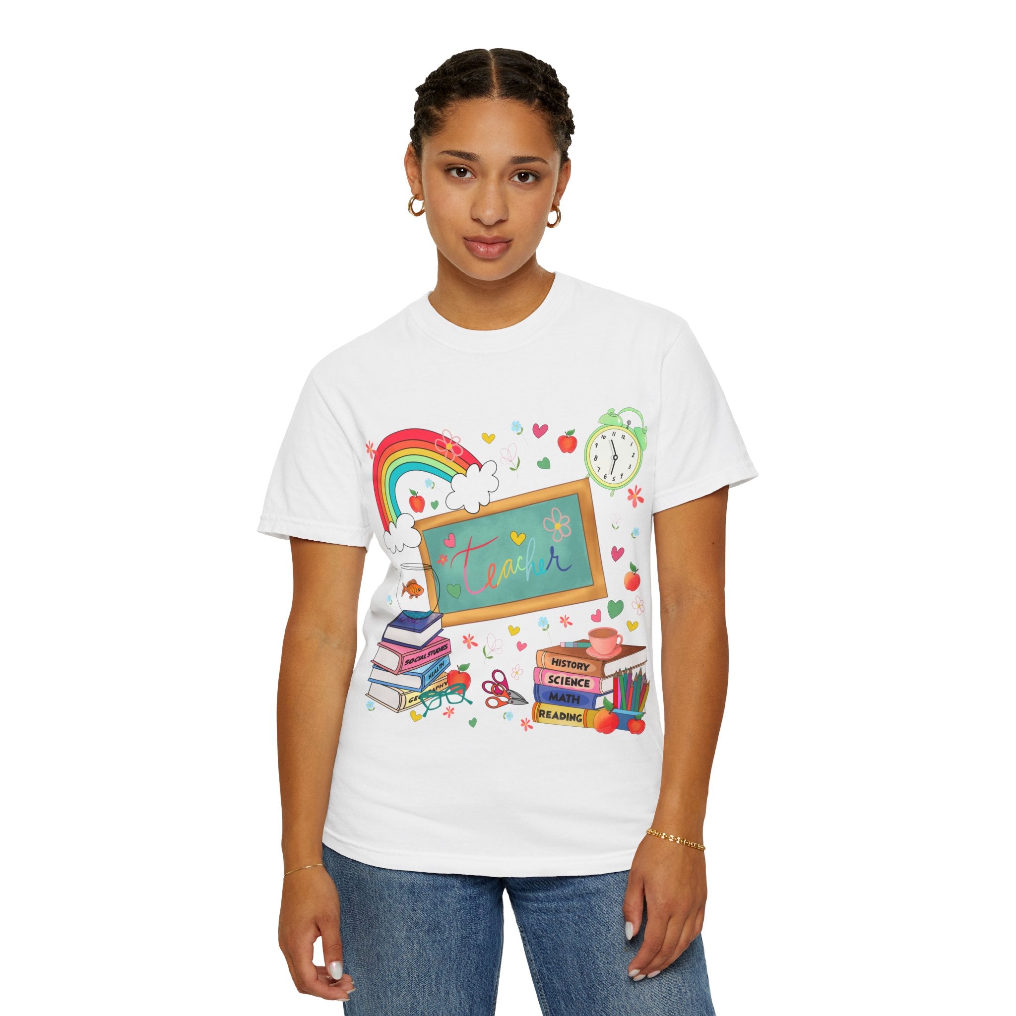 Teacher Appreciation T-Shirt, Classroom Gift, Teacher's Day Apparel, Cute Teacher Shirt, Educational Graphic Tee, Rainbow Design