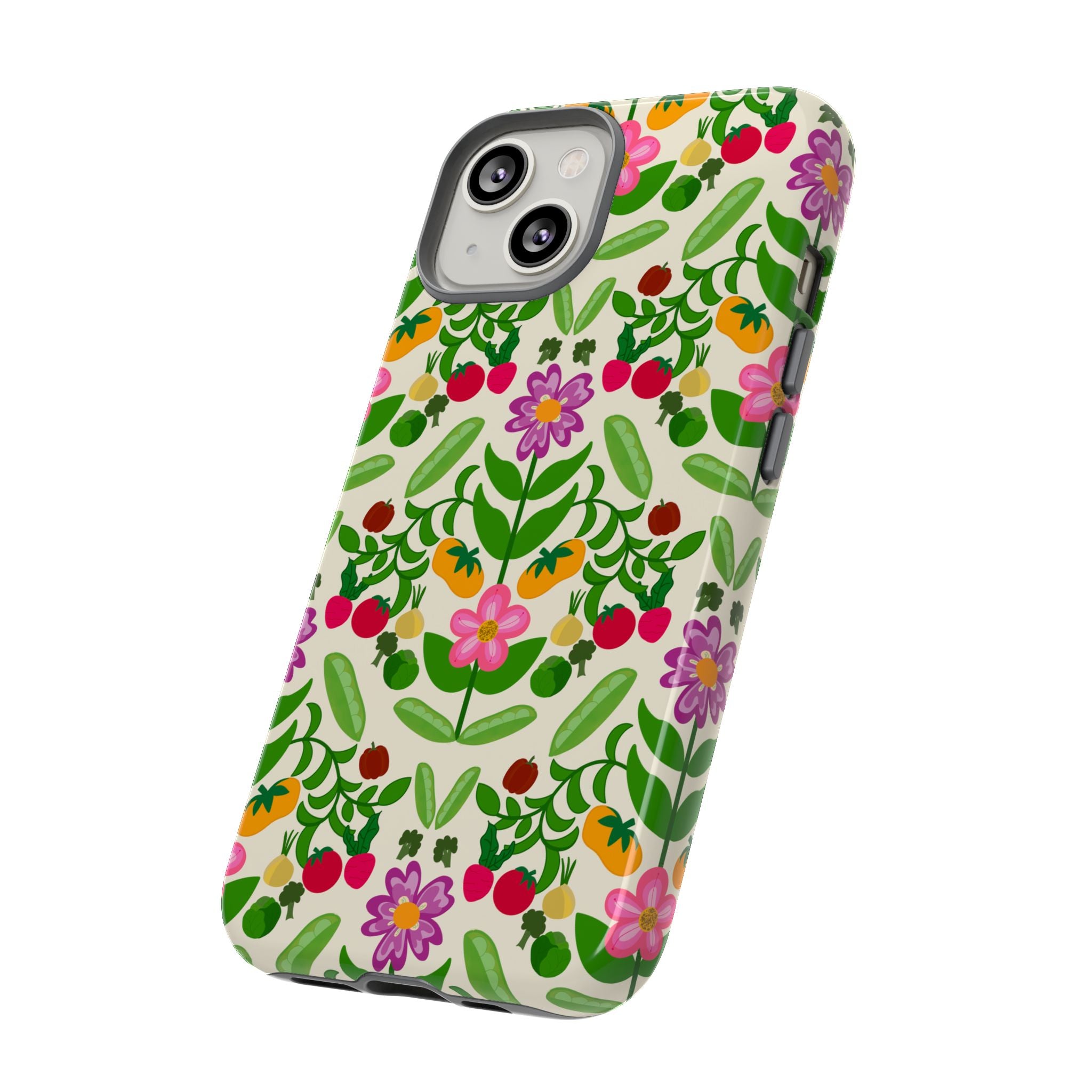 Floral iPhone Case, Cute Phone Cover, Tough Phone Case for Women, Colorful Protective Case, Trendy Floral Design