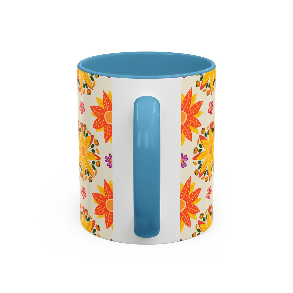 Vibrant Floral Accent Coffee Mug - Perfect for Home, Office, Gifts, Decorative Kitchenware, Unique Drinkware