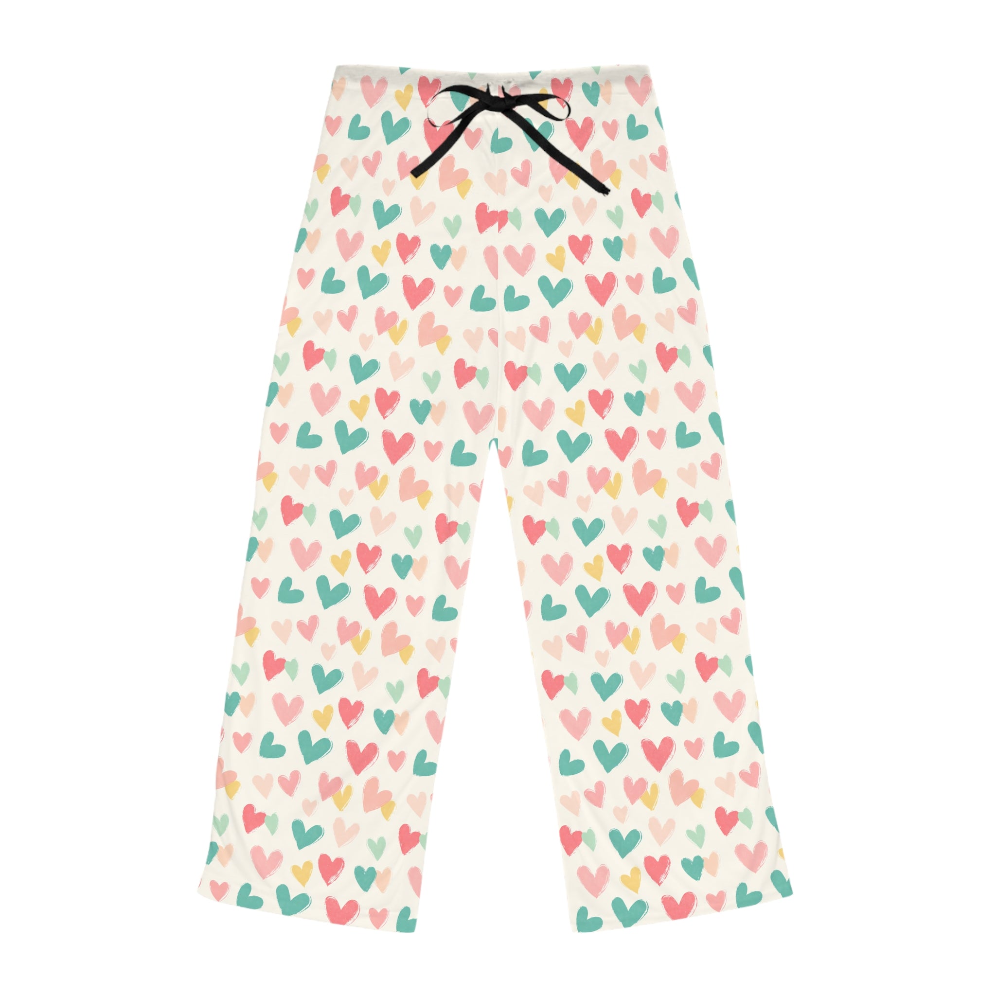 Heart Pattern Women's Pajama Pants, Cute Loungewear, Cozy Sleepwear, Perfect for Valentine's Day, Relaxation, Gift for Her