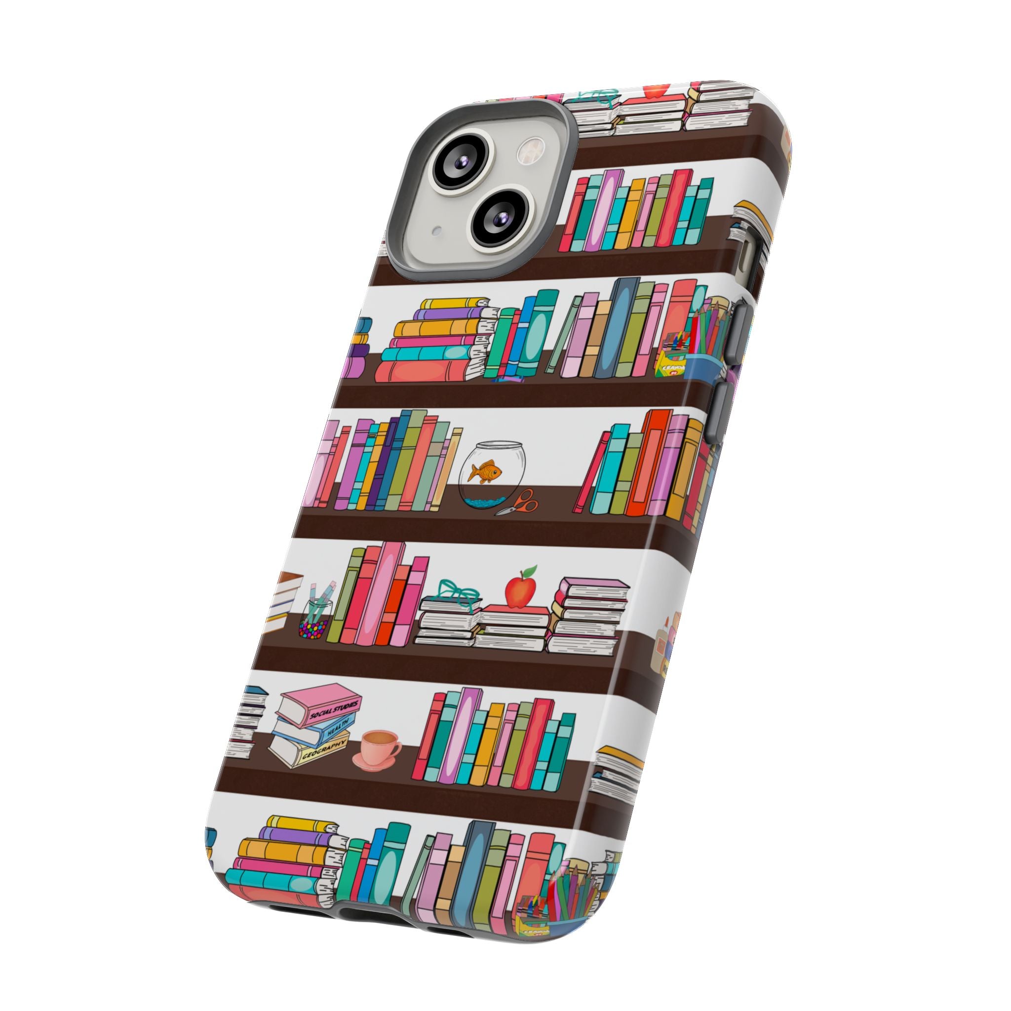 Colorful Book Shelf Tough Case, Phone Case, Gift for Book Lovers, Literary Decor, Bookish Accessories, Unique Phone Cover