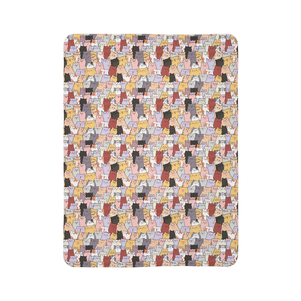 Cozy Fleece Sherpa Blanket with Fun Cat Pattern - Perfect for Snuggling, Gifts, Home Decor, Movie Nights, and Cozy Evenings