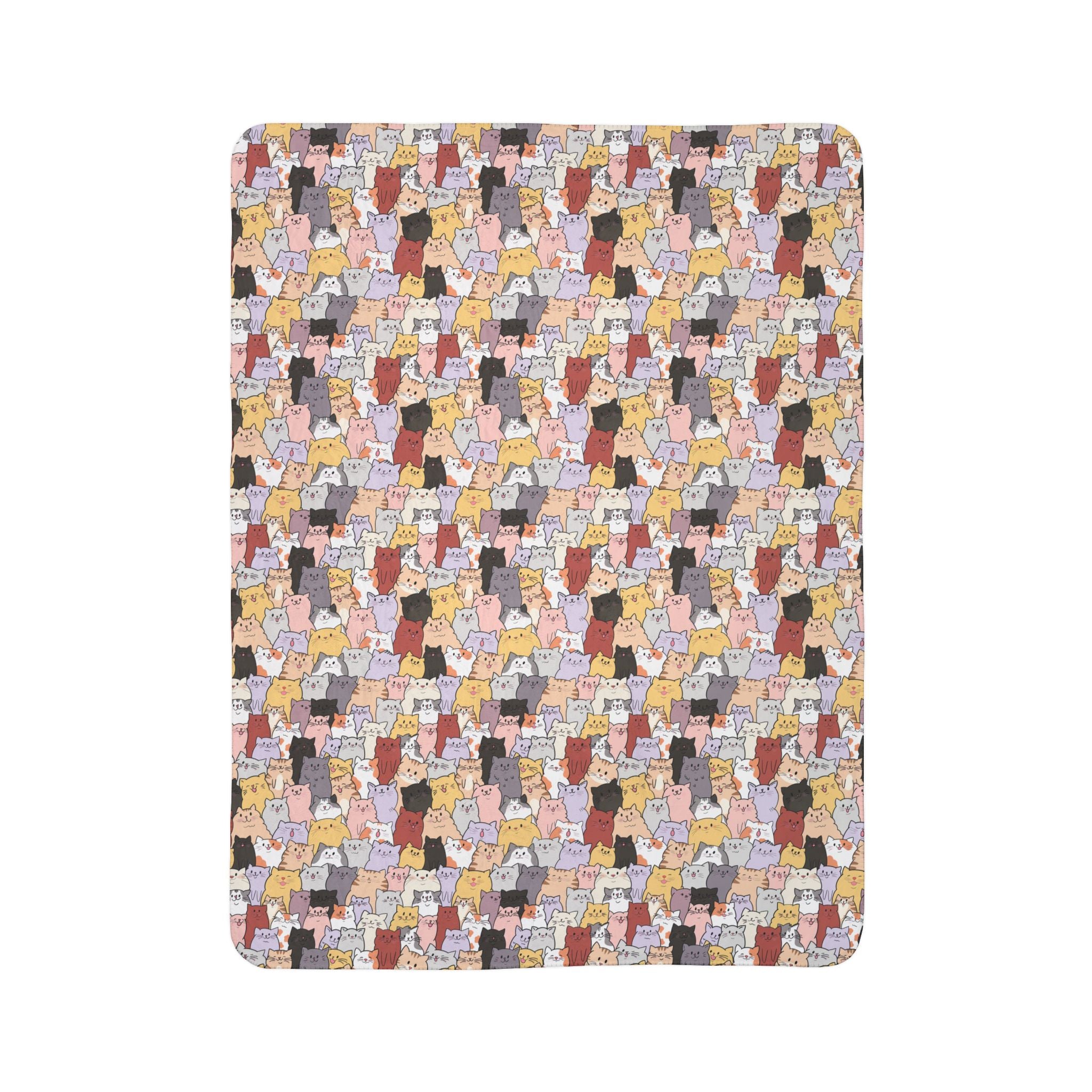 Cozy Fleece Sherpa Blanket with Fun Cat Pattern - Perfect for Snuggling, Gifts, Home Decor, Movie Nights, and Cozy Evenings