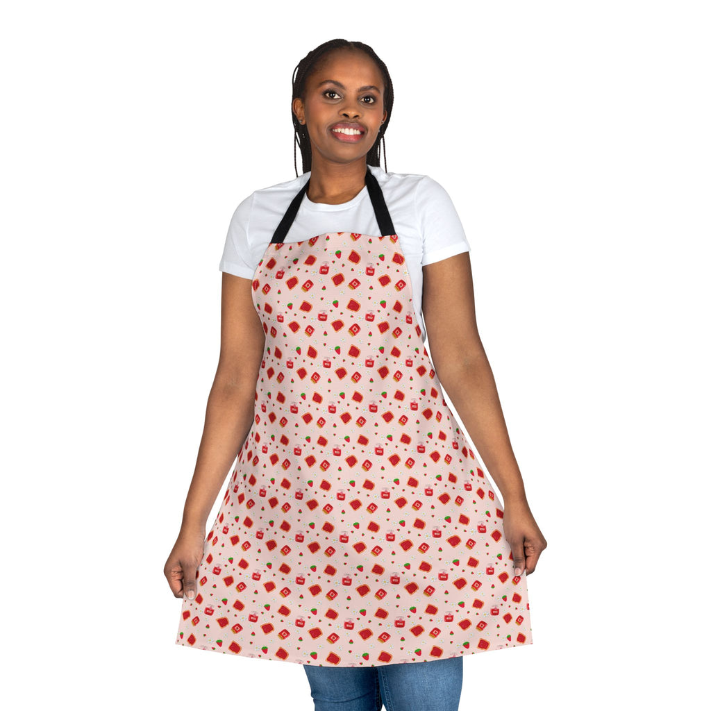 Charming Strawberry Jam Apron with 5-Color Straps, Cooking Gift, Kitchen Decor, Mother's Day Present, Baking Lover's Essential