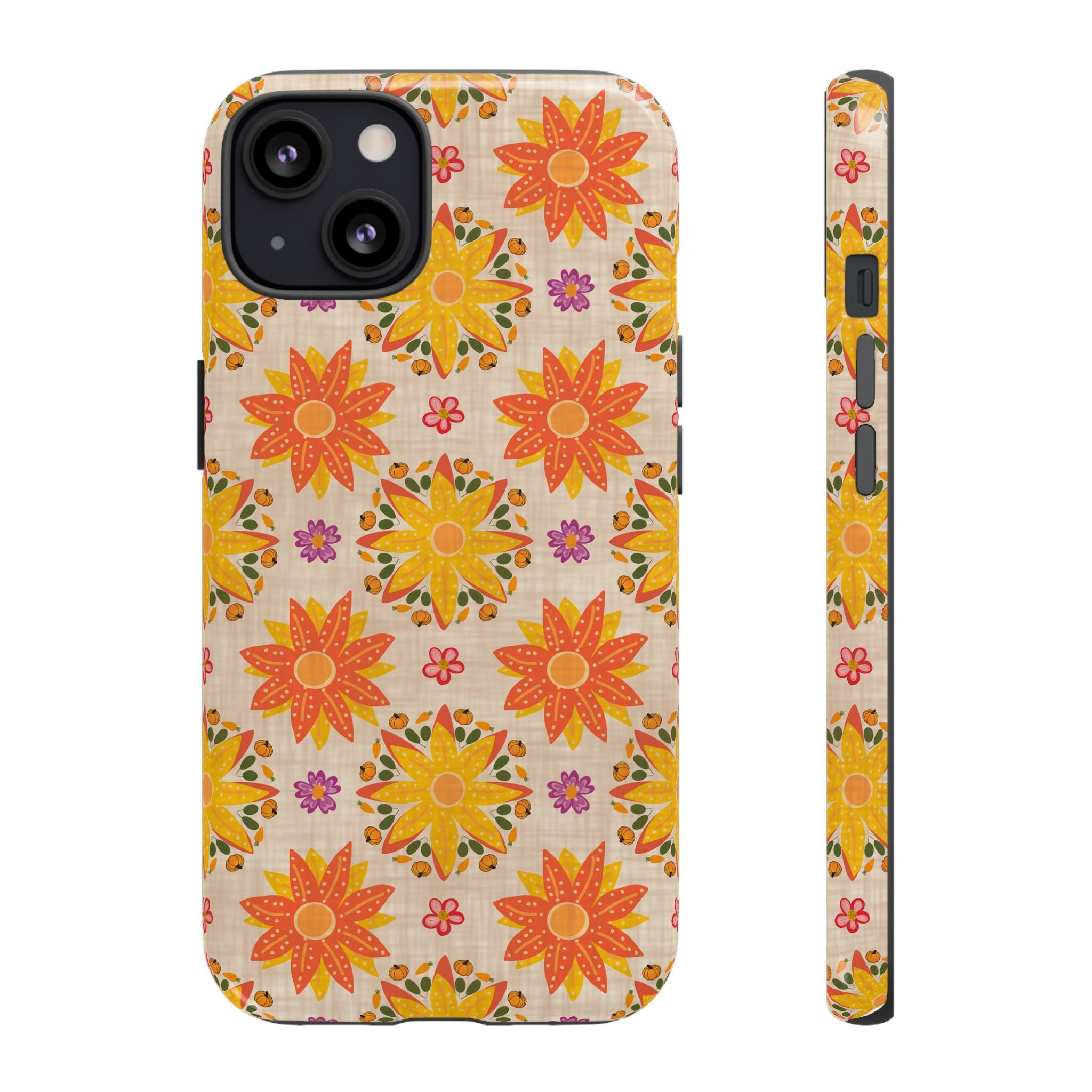 Colorful Floral Phone Case, Tough Cases, Boho Chic, Floral Design, Cute Phone Cover, Gift for Her, Summer Accessory