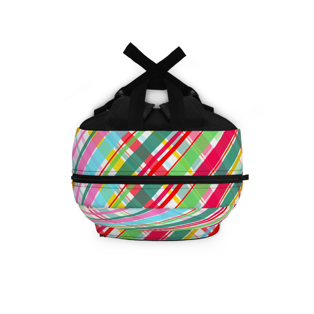 Vibrant Plaid Backpack for Students, Colorful School Bag, Trendy Travel Backpack, Perfect for Everyday Use, Gift for Kids & Teens