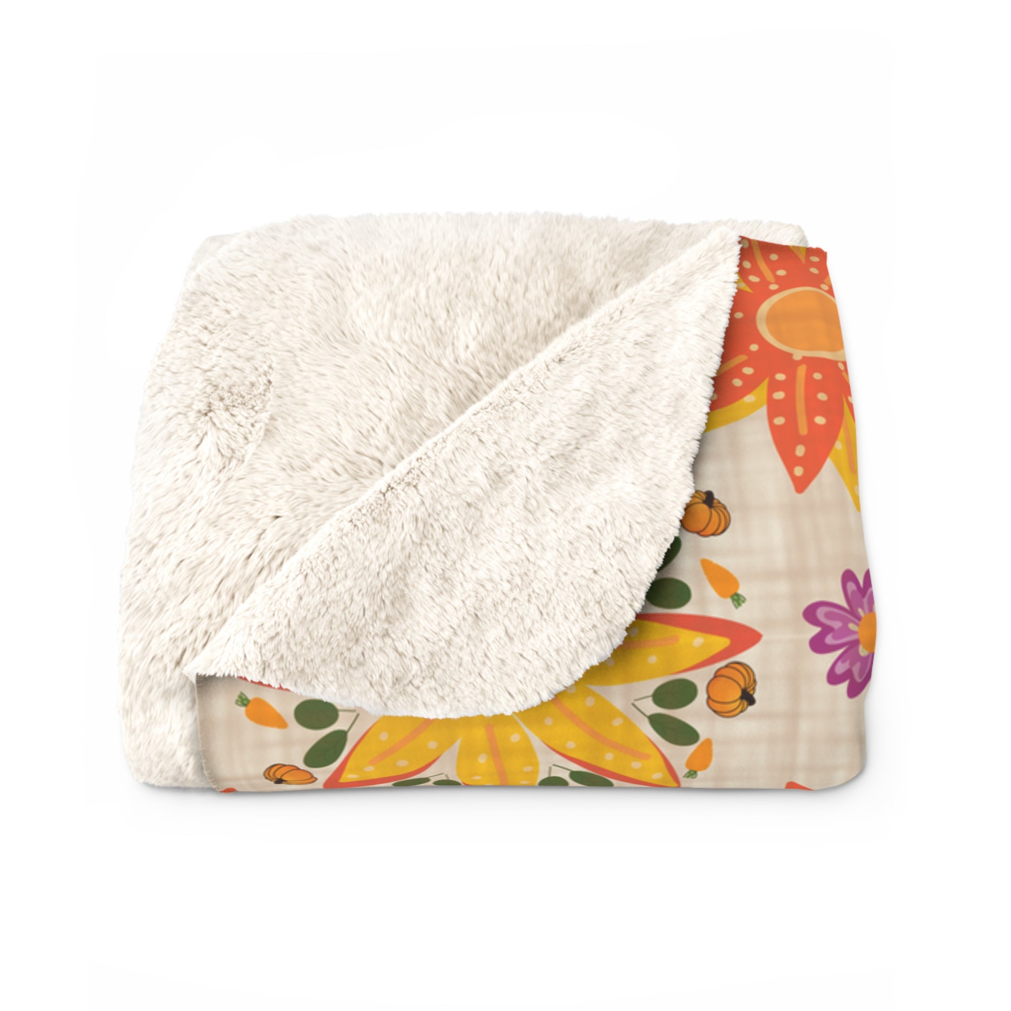 Colorful Floral Sherpa Fleece Blanket, Cozy Throw for Home Decor, Perfect Gift, Boho Style, Seasonal Comfort, Living Room Accessory