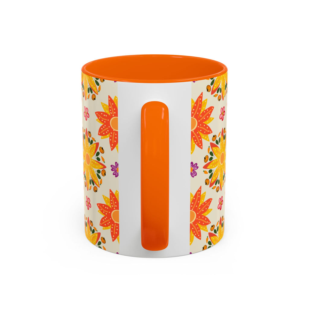 Vibrant Floral Accent Coffee Mug - Perfect for Home, Office, Gifts, Decorative Kitchenware, Unique Drinkware