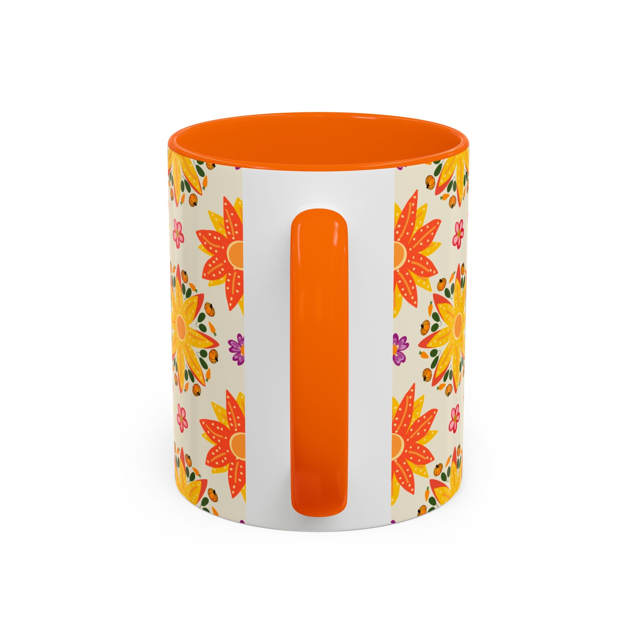 Vibrant Floral Accent Coffee Mug - Perfect for Home, Office, Gifts, Decorative Kitchenware, Unique Drinkware
