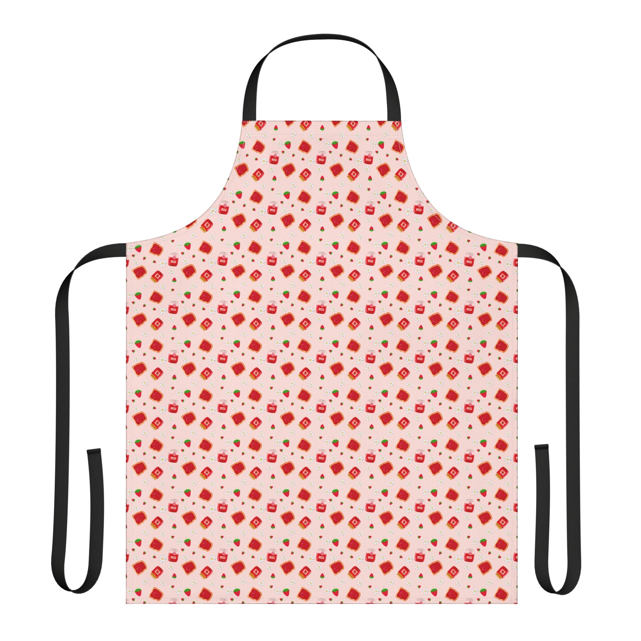 Charming Strawberry Jam Apron with 5-Color Straps, Cooking Gift, Kitchen Decor, Mother's Day Present, Baking Lover's Essential