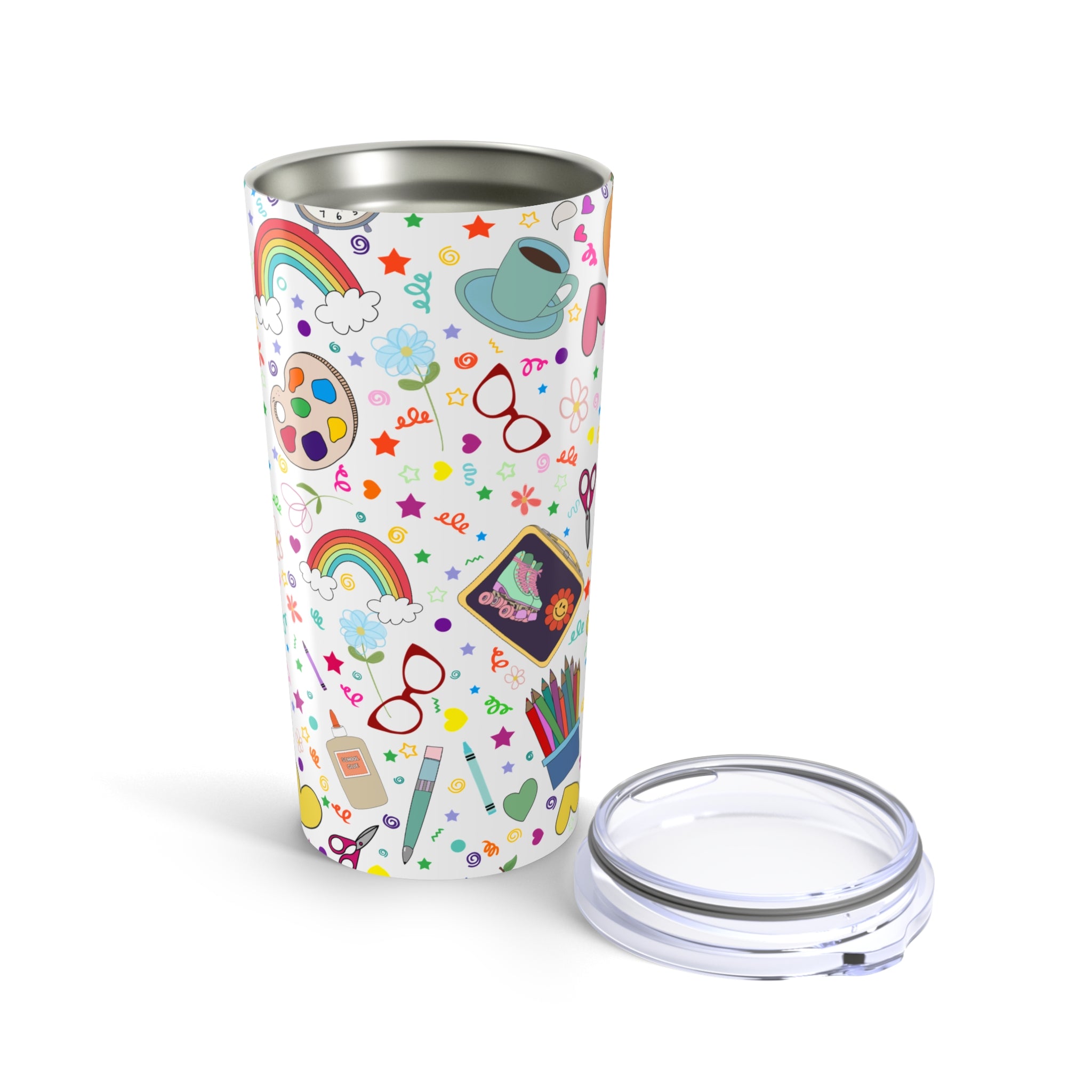 Colorful Teacher Tumbler, Cute Art Supplies Insulated Drinkware, Teacher Gift, Classroom Accessories, Back to School, Creative Vibes