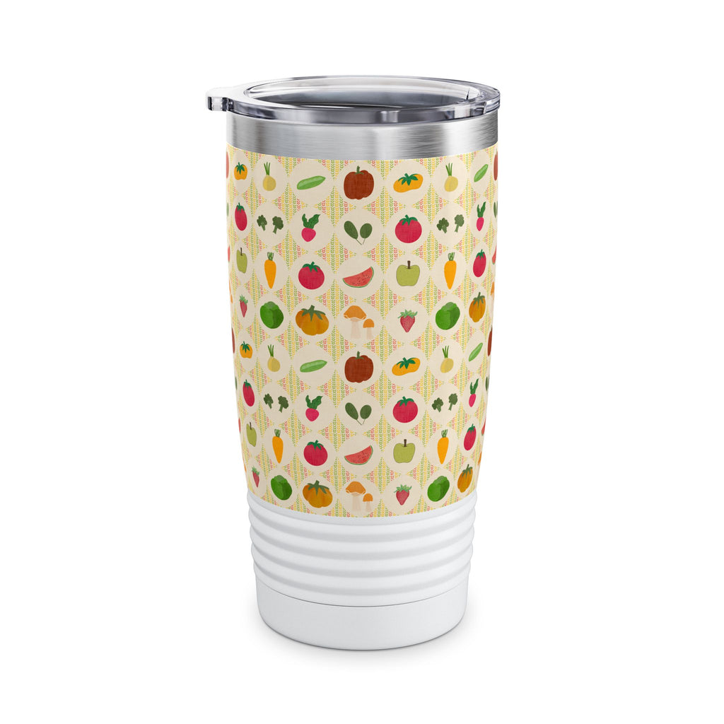 Colorful Fruit Pattern Tumbler, Eco-Friendly 20oz Travel Cup, Perfect Gift for Fruit Lovers, Cute Coffee Mug, Outdoor Adventure Drinkware