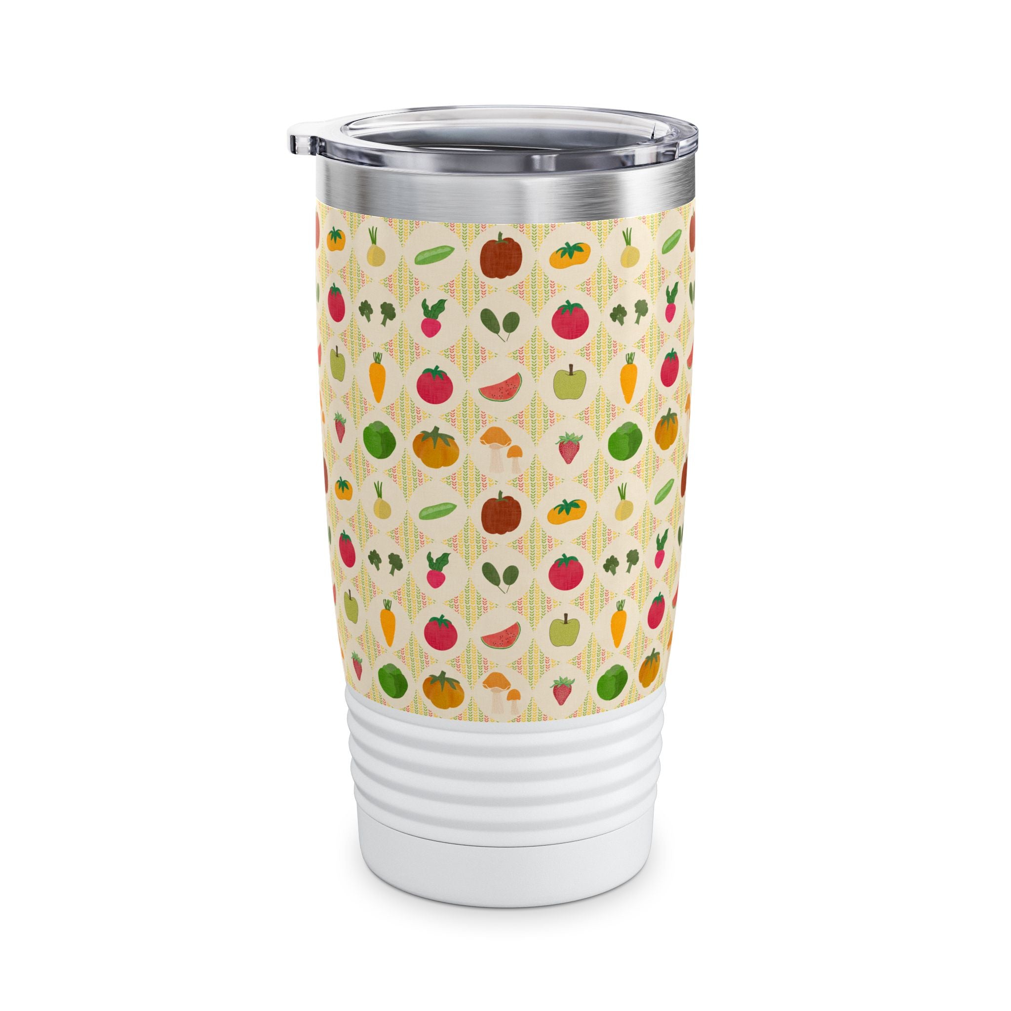 Colorful Fruit Pattern Tumbler, Eco-Friendly 20oz Travel Cup, Perfect Gift for Fruit Lovers, Cute Coffee Mug, Outdoor Adventure Drinkware