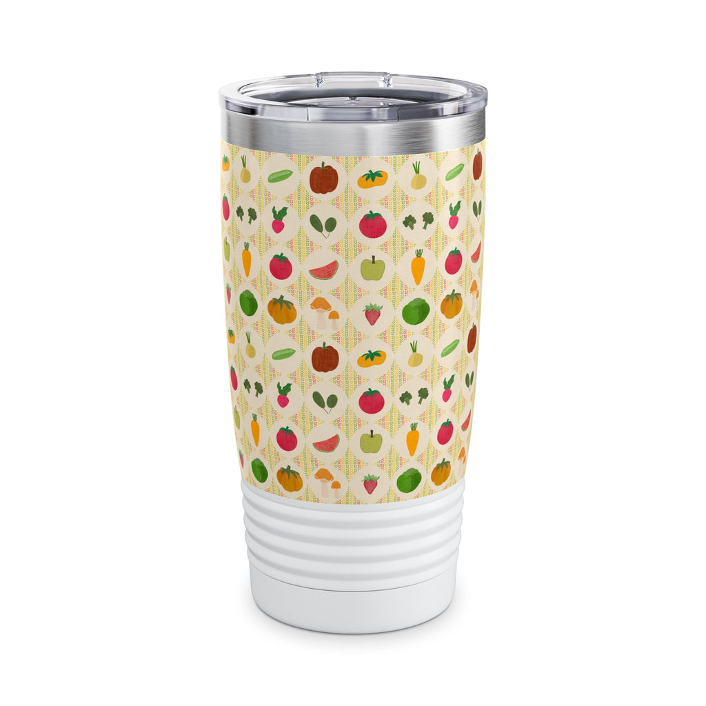 Colorful Fruit Pattern Tumbler, Eco-Friendly 20oz Travel Cup, Perfect Gift for Fruit Lovers, Cute Coffee Mug, Outdoor Adventure Drinkware