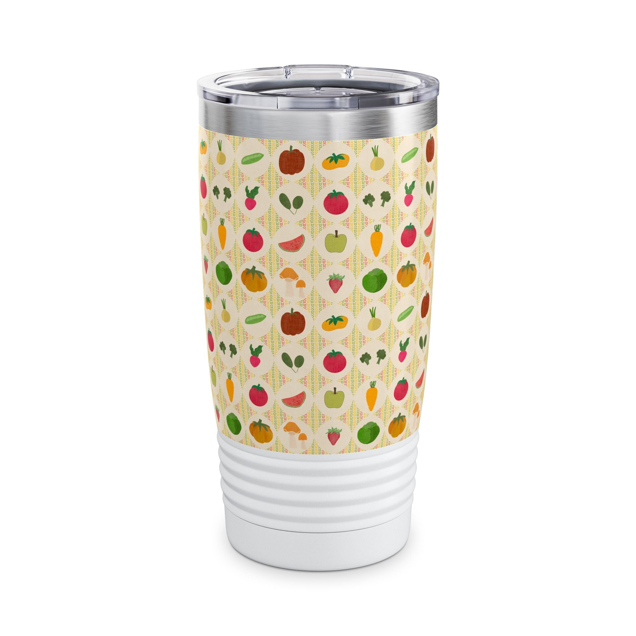 Colorful Fruit Pattern Tumbler, Eco-Friendly 20oz Travel Cup, Perfect Gift for Fruit Lovers, Cute Coffee Mug, Outdoor Adventure Drinkware