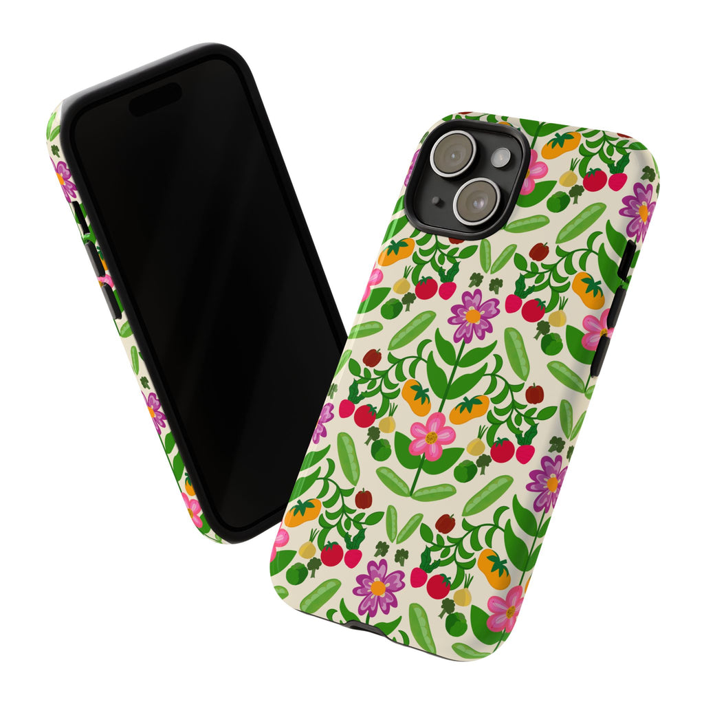 Floral iPhone Case, Cute Phone Cover, Tough Phone Case for Women, Colorful Protective Case, Trendy Floral Design