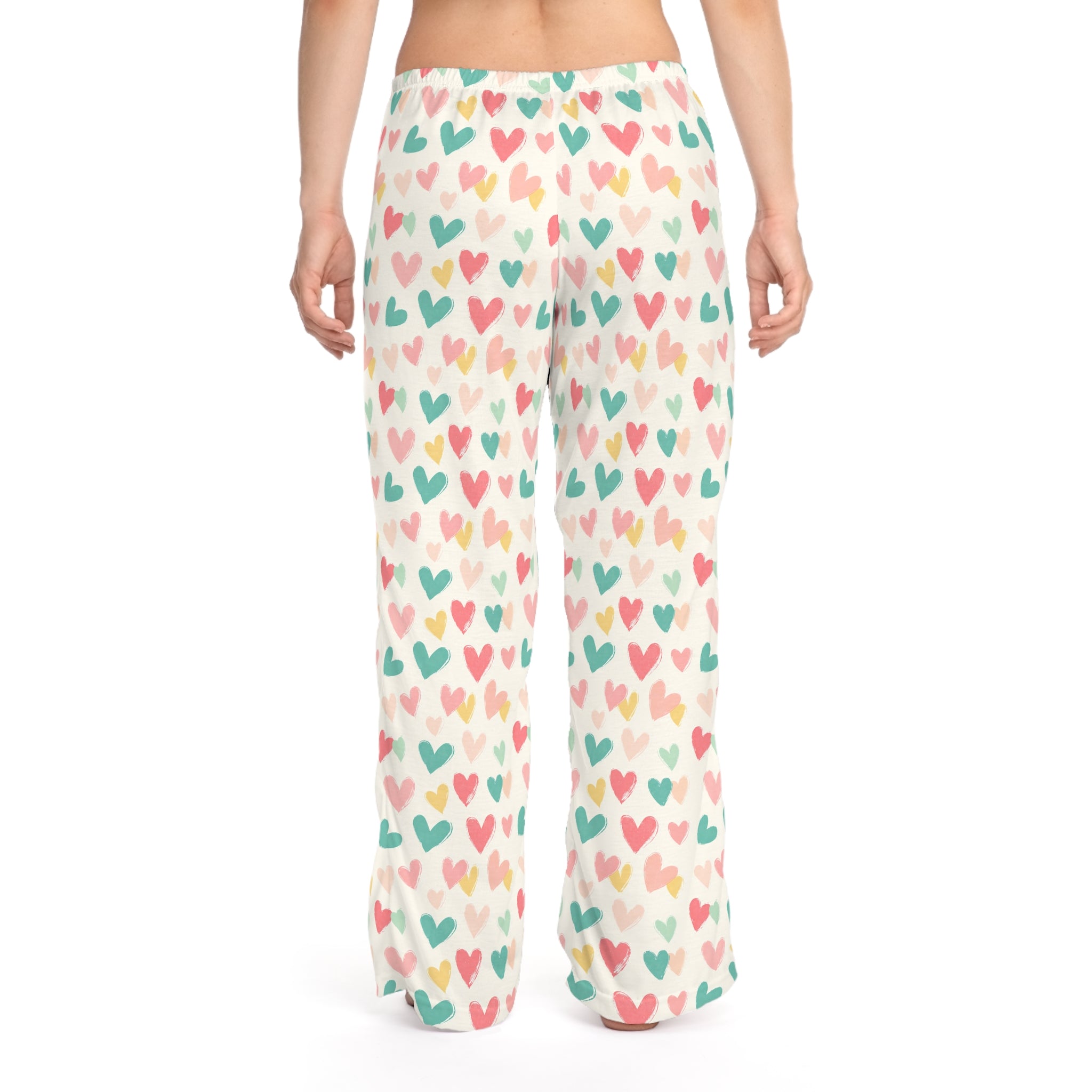 Heart Pattern Women's Pajama Pants, Cute Loungewear, Cozy Sleepwear, Perfect for Valentine's Day, Relaxation, Gift for Her