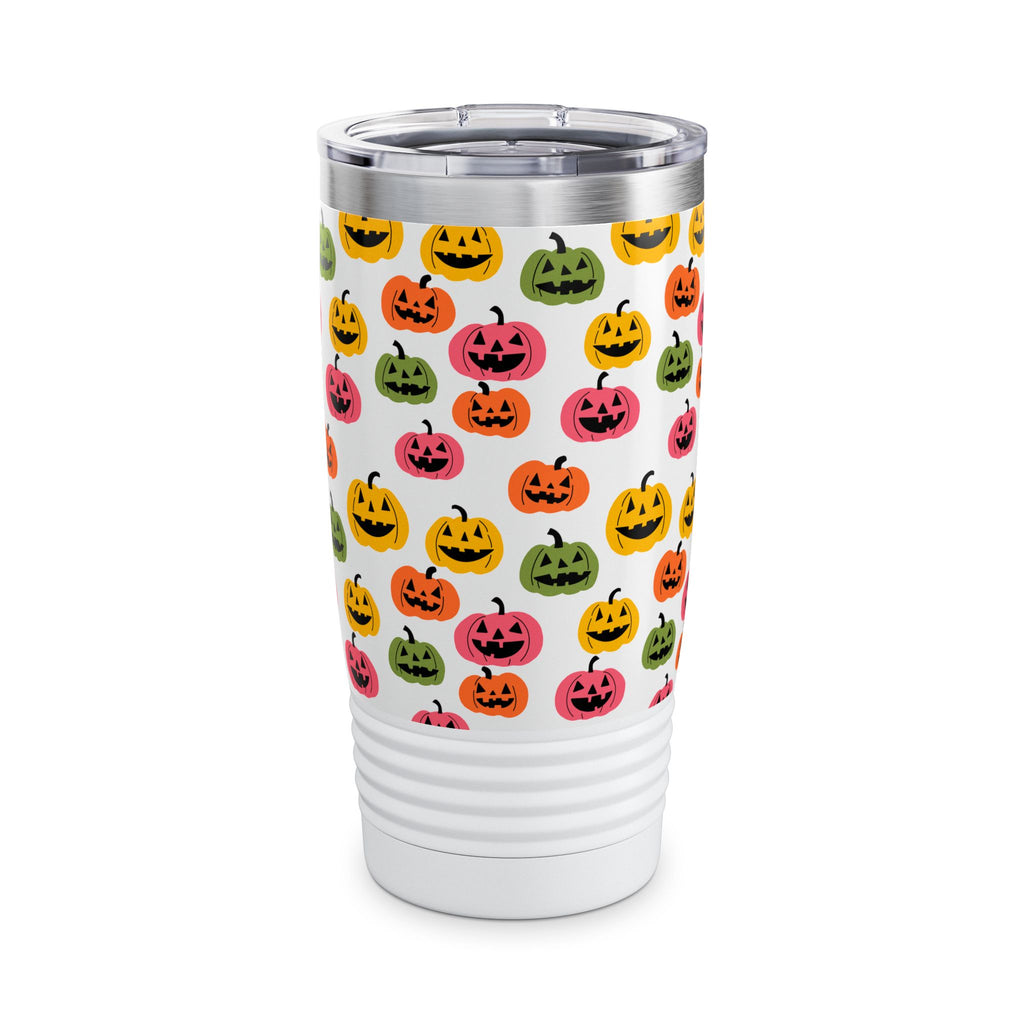 Halloween Pumpkin Tumbler | 20oz Ringneck Travel Mug, Holiday Drinkware, Fall Decor, Pumpkin Lovers Gift, Seasonal Essentials