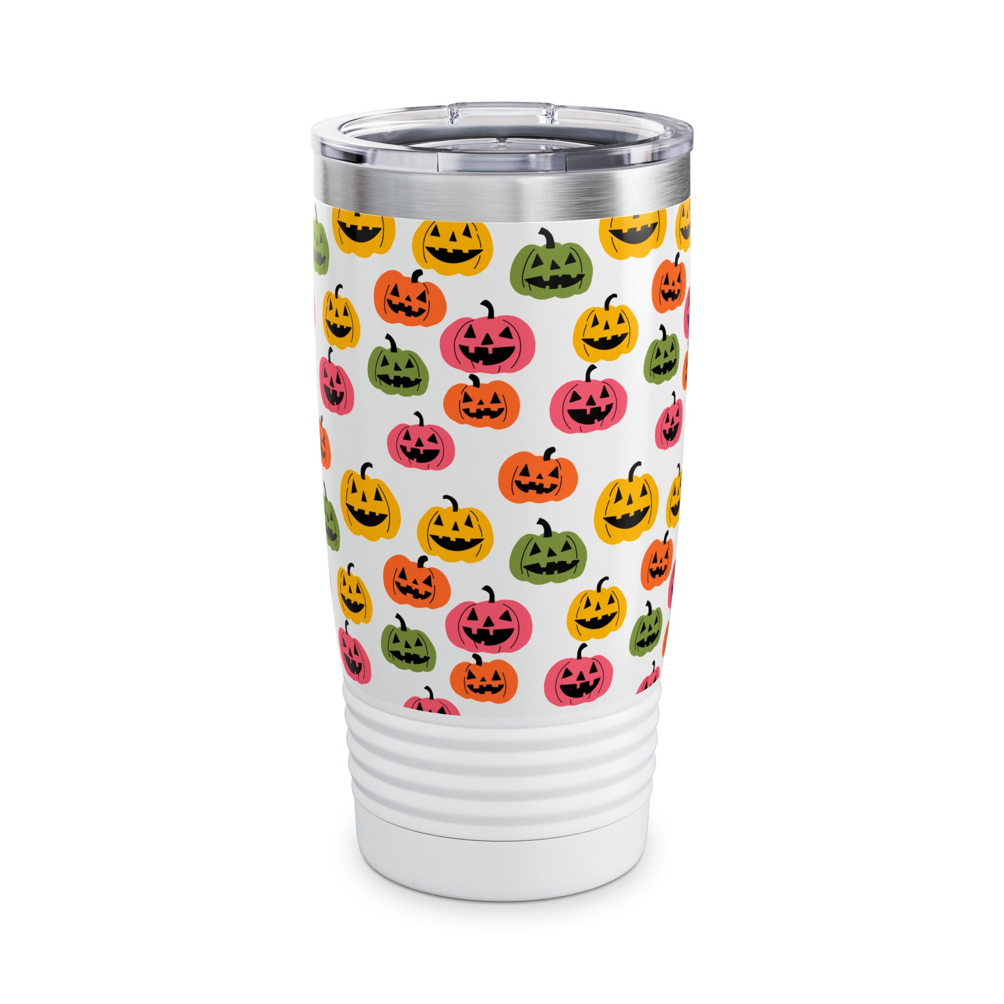 Halloween Pumpkin Tumbler | 20oz Ringneck Travel Mug, Holiday Drinkware, Fall Decor, Pumpkin Lovers Gift, Seasonal Essentials