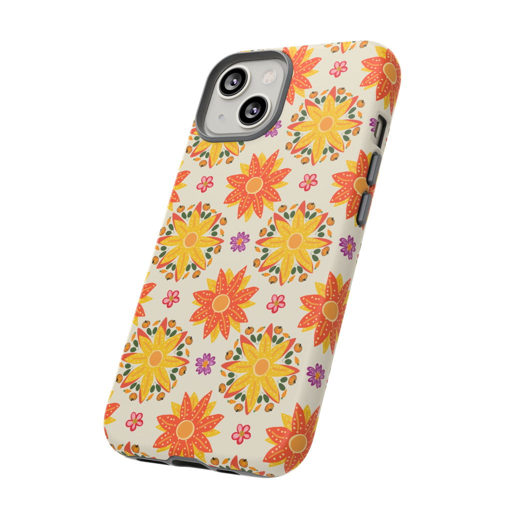 Floral Phone Case - Tough Cases, Vibrant Floral Design, Eco-Friendly Accessories, Gift for Her, Summer Vibes, Trendy Phone Cover