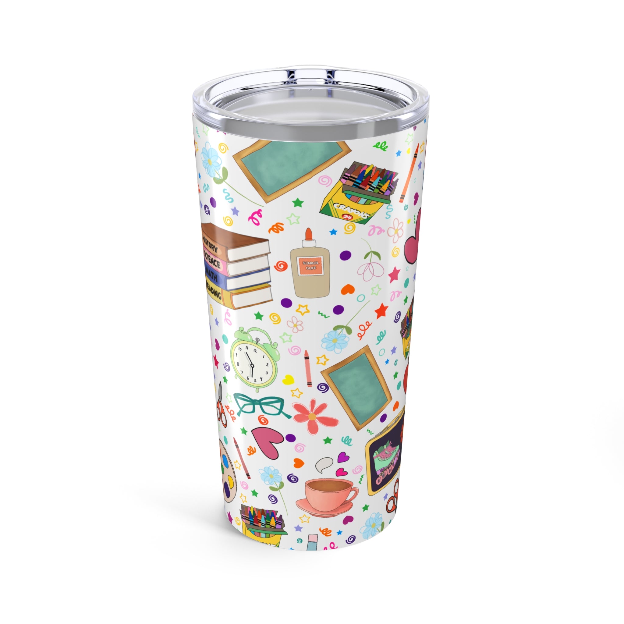 Colorful Teacher Tumbler, Cute Art Supplies Insulated Drinkware, Teacher Gift, Classroom Accessories, Back to School, Creative Vibes
