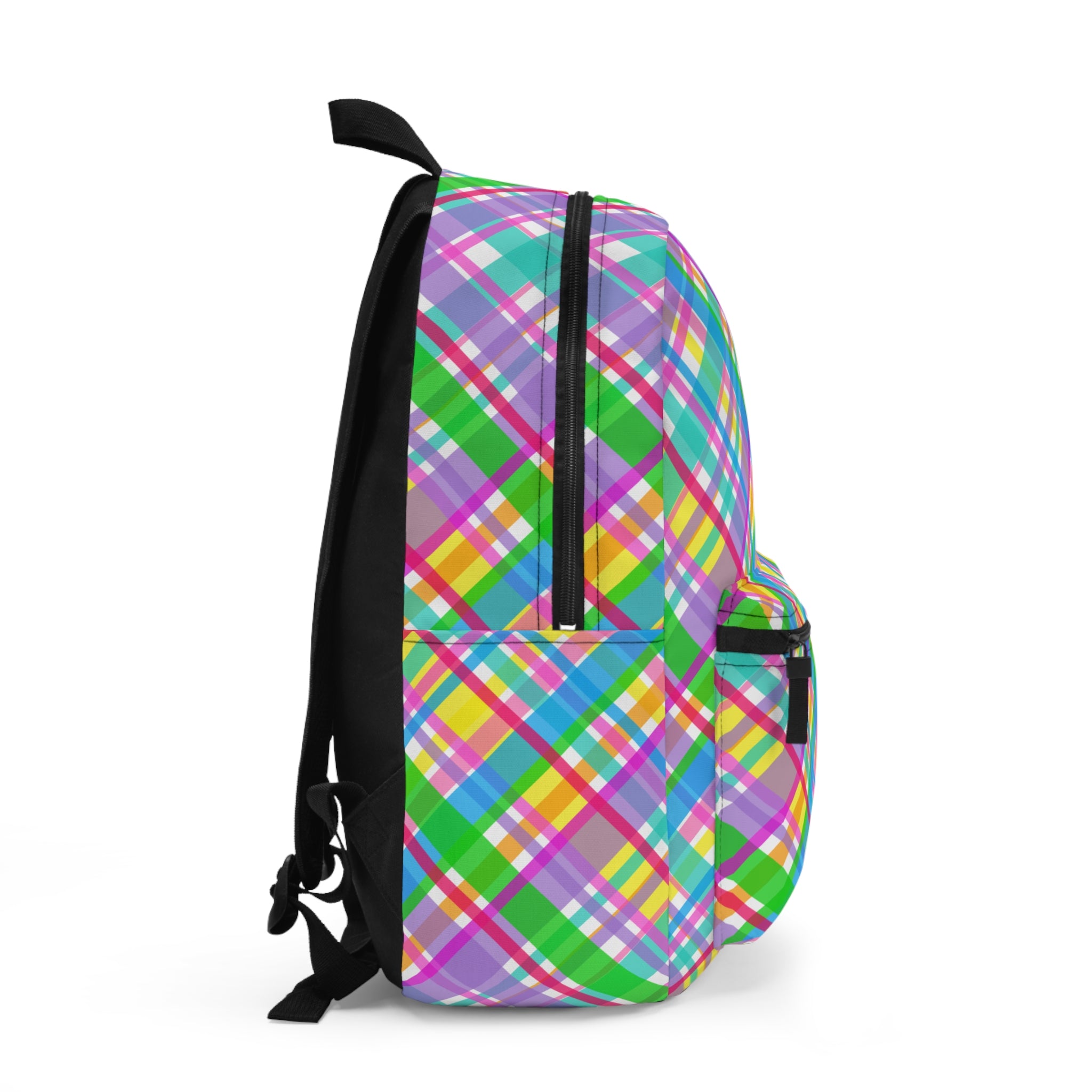 Vibrant Plaid Backpack | Colorful School Bag | Trendy Travel Pack | Fun Back-to-School Accessory | Ideal for Kids & Teens, Perfect Gift