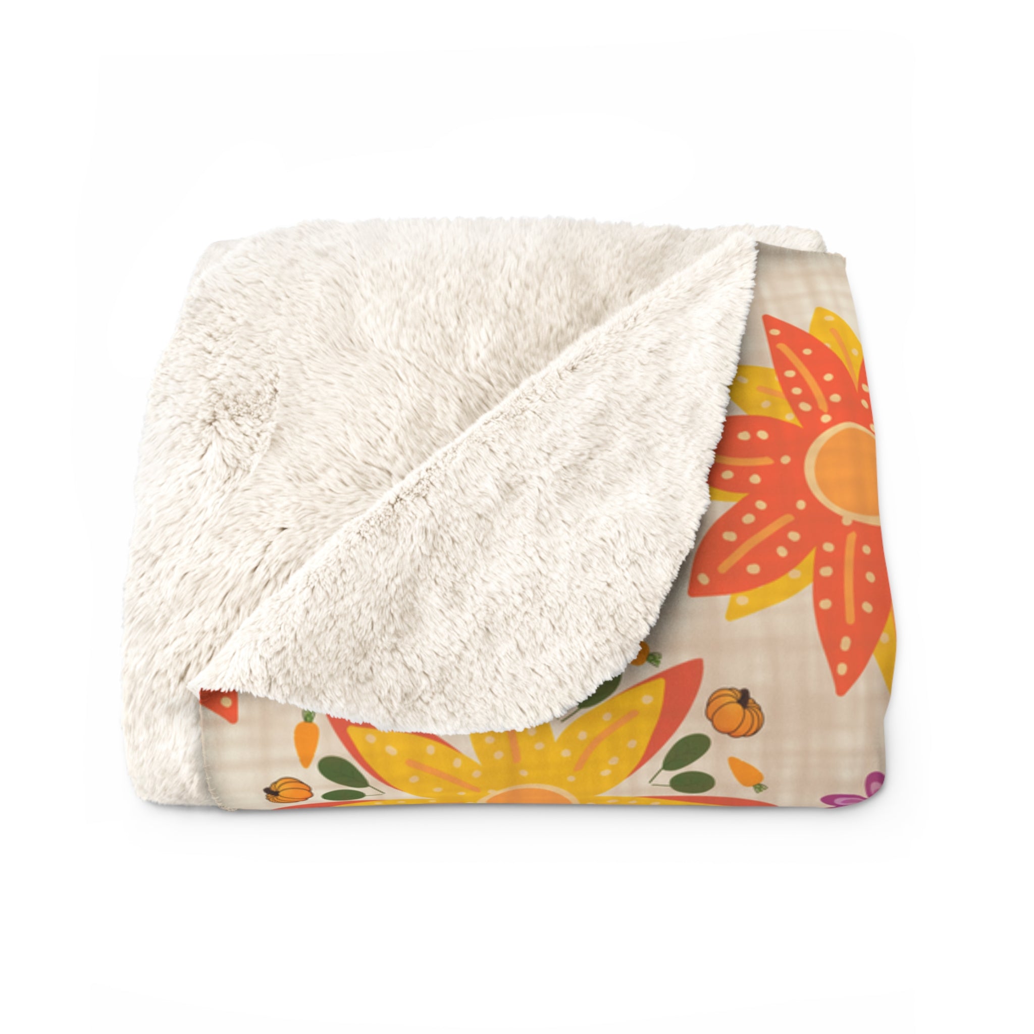 Colorful Floral Sherpa Fleece Blanket, Cozy Throw for Home Decor, Perfect Gift, Boho Style, Seasonal Comfort, Living Room Accessory