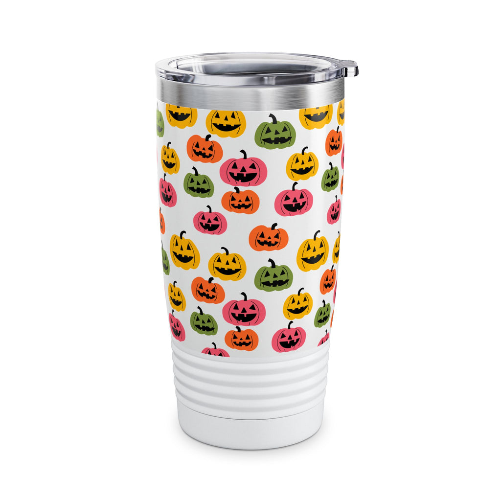 Halloween Pumpkin Tumbler | 20oz Ringneck Travel Mug, Holiday Drinkware, Fall Decor, Pumpkin Lovers Gift, Seasonal Essentials