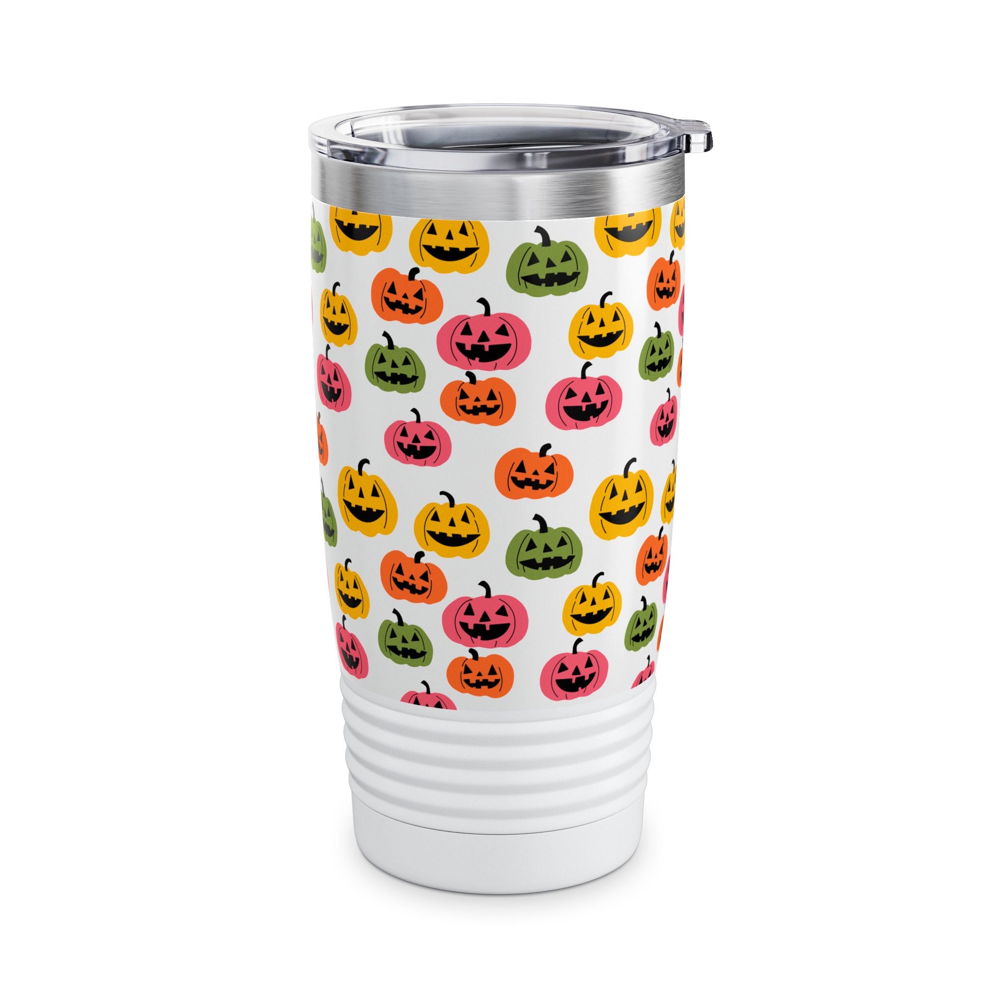 Halloween Pumpkin Tumbler | 20oz Ringneck Travel Mug, Holiday Drinkware, Fall Decor, Pumpkin Lovers Gift, Seasonal Essentials