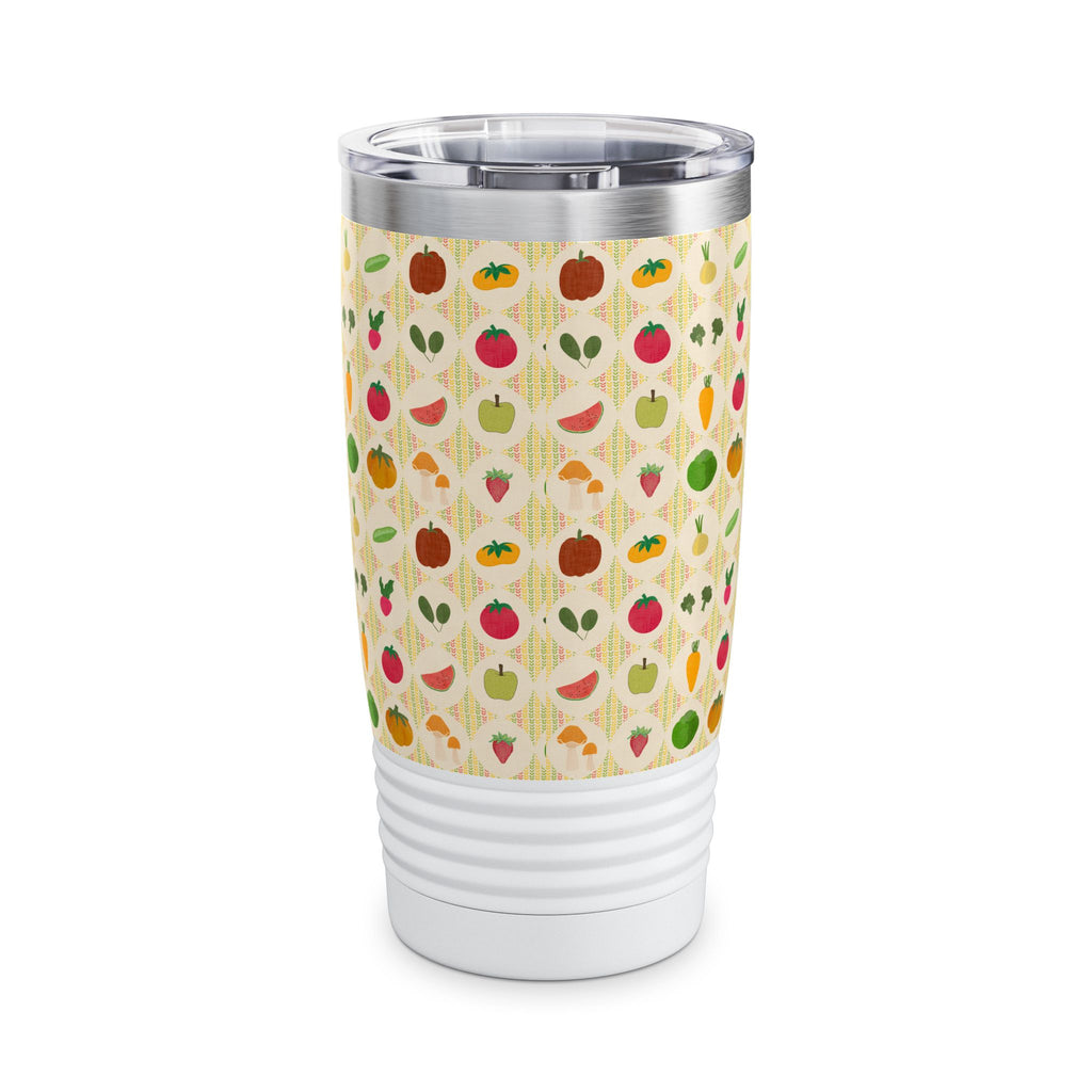 Colorful Fruit Pattern Tumbler, Eco-Friendly 20oz Travel Cup, Perfect Gift for Fruit Lovers, Cute Coffee Mug, Outdoor Adventure Drinkware