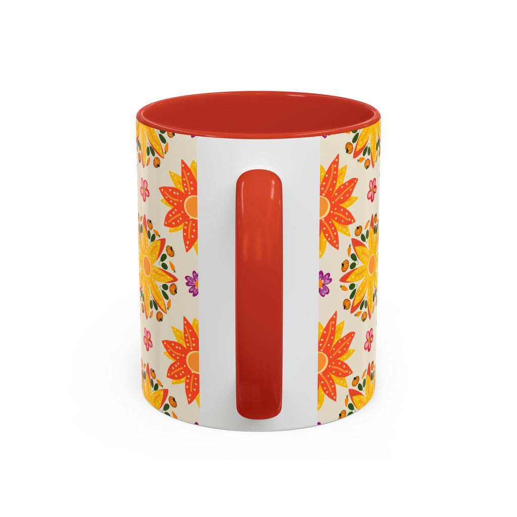 Vibrant Floral Accent Coffee Mug - Perfect for Home, Office, Gifts, Decorative Kitchenware, Unique Drinkware