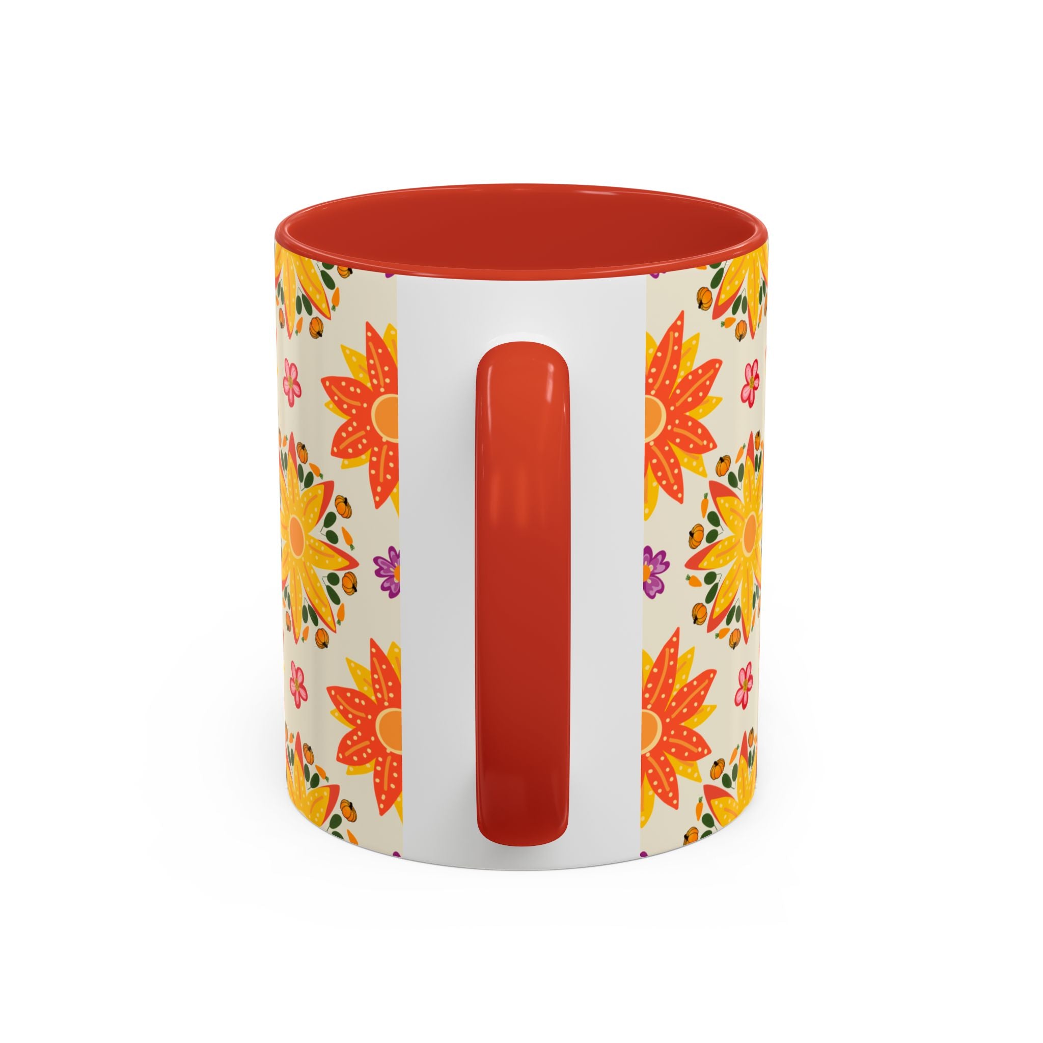 Vibrant Floral Accent Coffee Mug - Perfect for Home, Office, Gifts, Decorative Kitchenware, Unique Drinkware